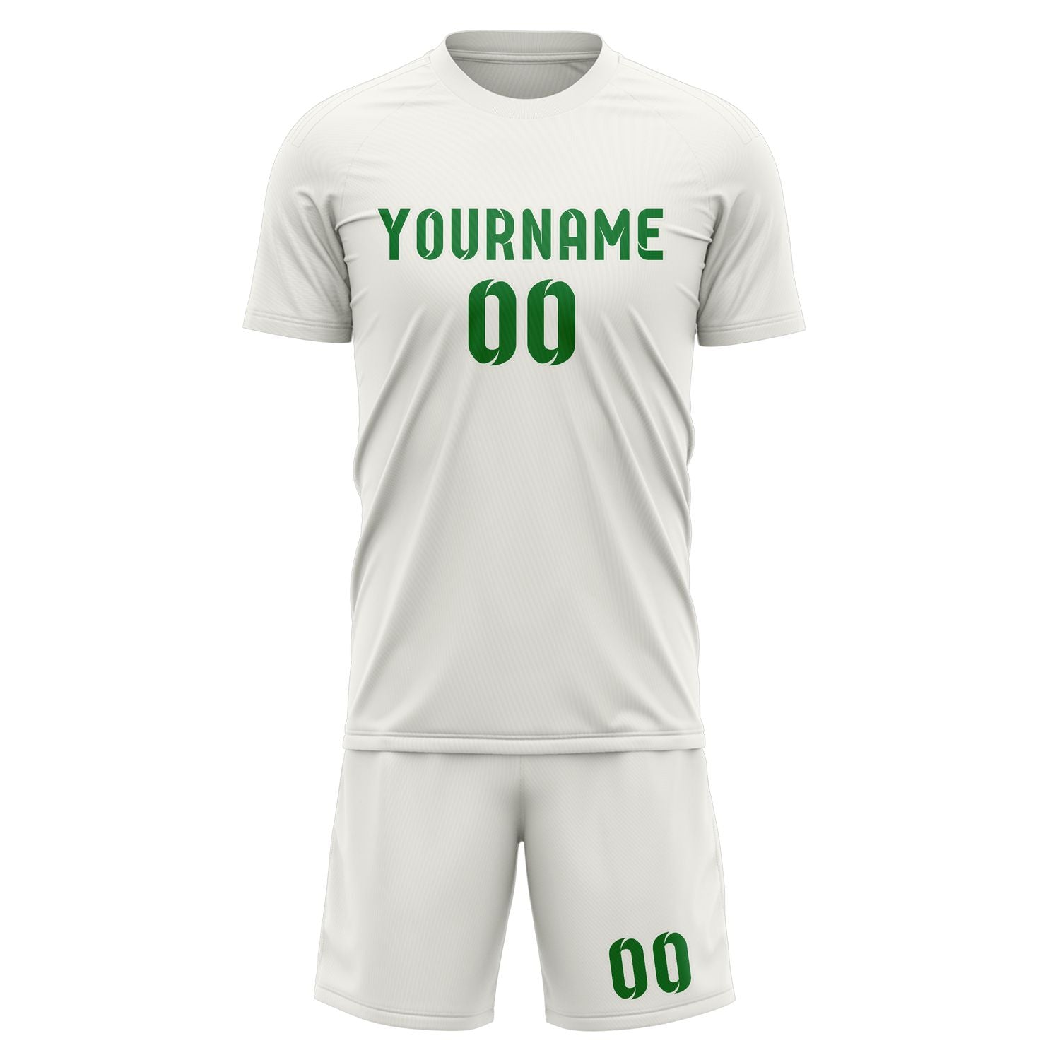 Maßgeschneidertes Professionelles Weiß Smaragdgrün Fußballtrikot-Set