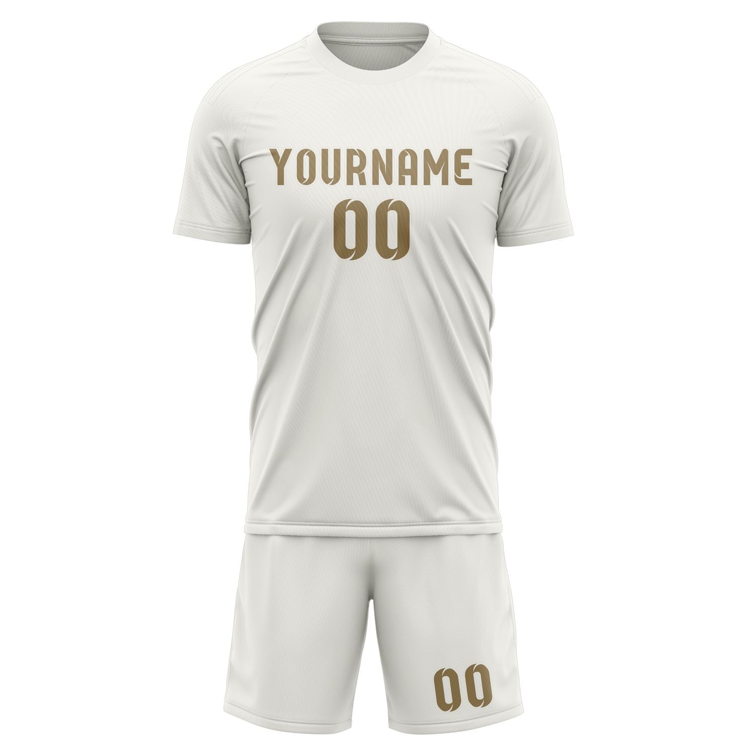 Maßgeschneidertes Professionelles Weiß Hellkhaki Fußballtrikot-Set