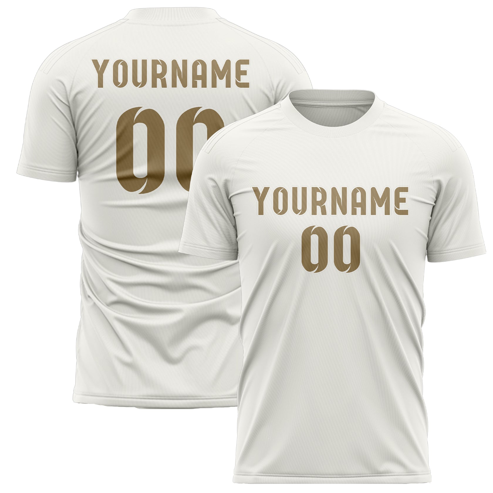 Benutzerdefiniertes Professionelles Weiß Hellkhaki Fußballtrikot