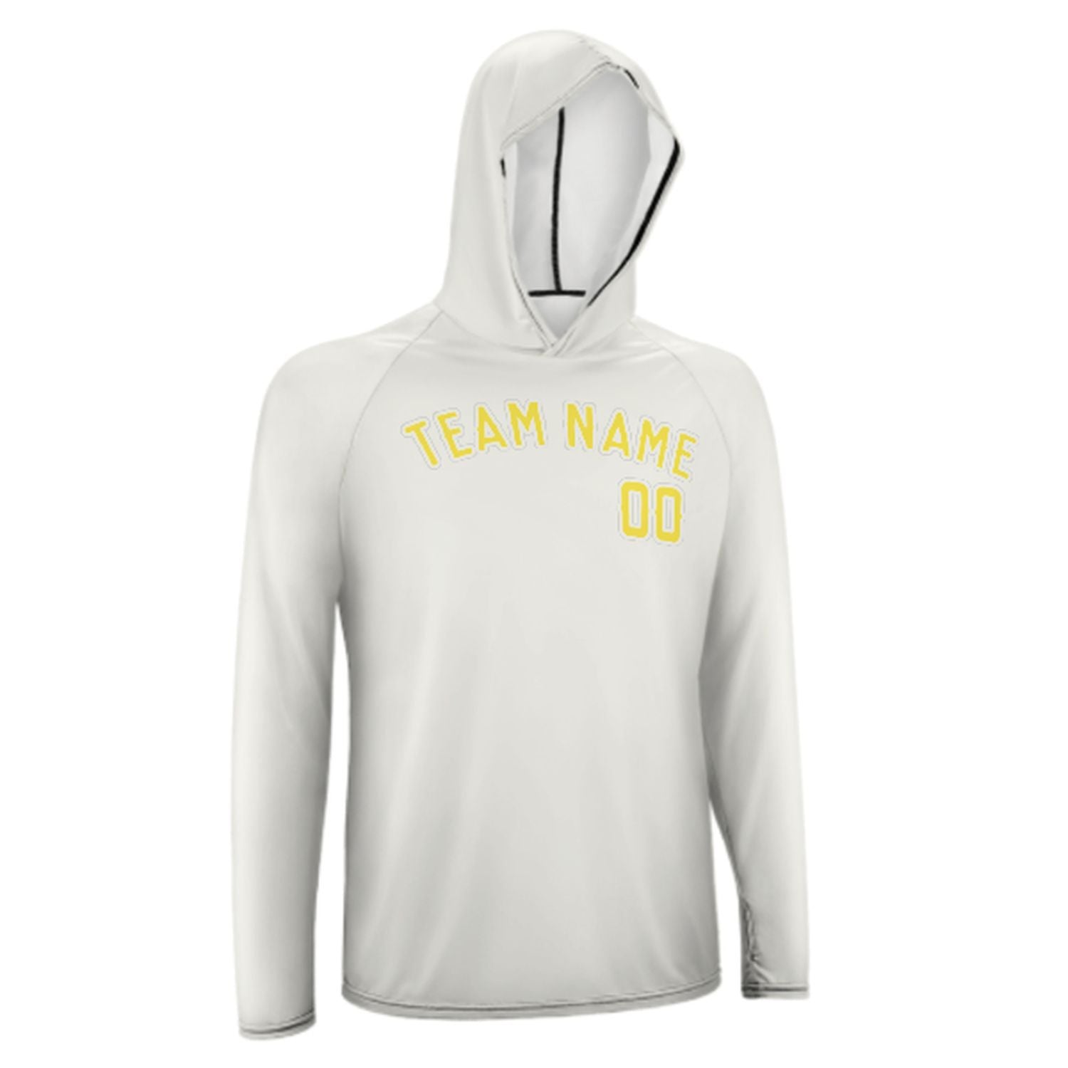 Na míru bílá světle žlutá UV-hoodie