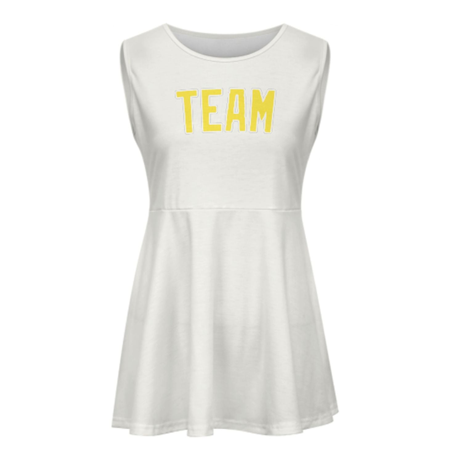 Maßgeschneidertes Weiß Blassgelb Cheerleader-Kleid