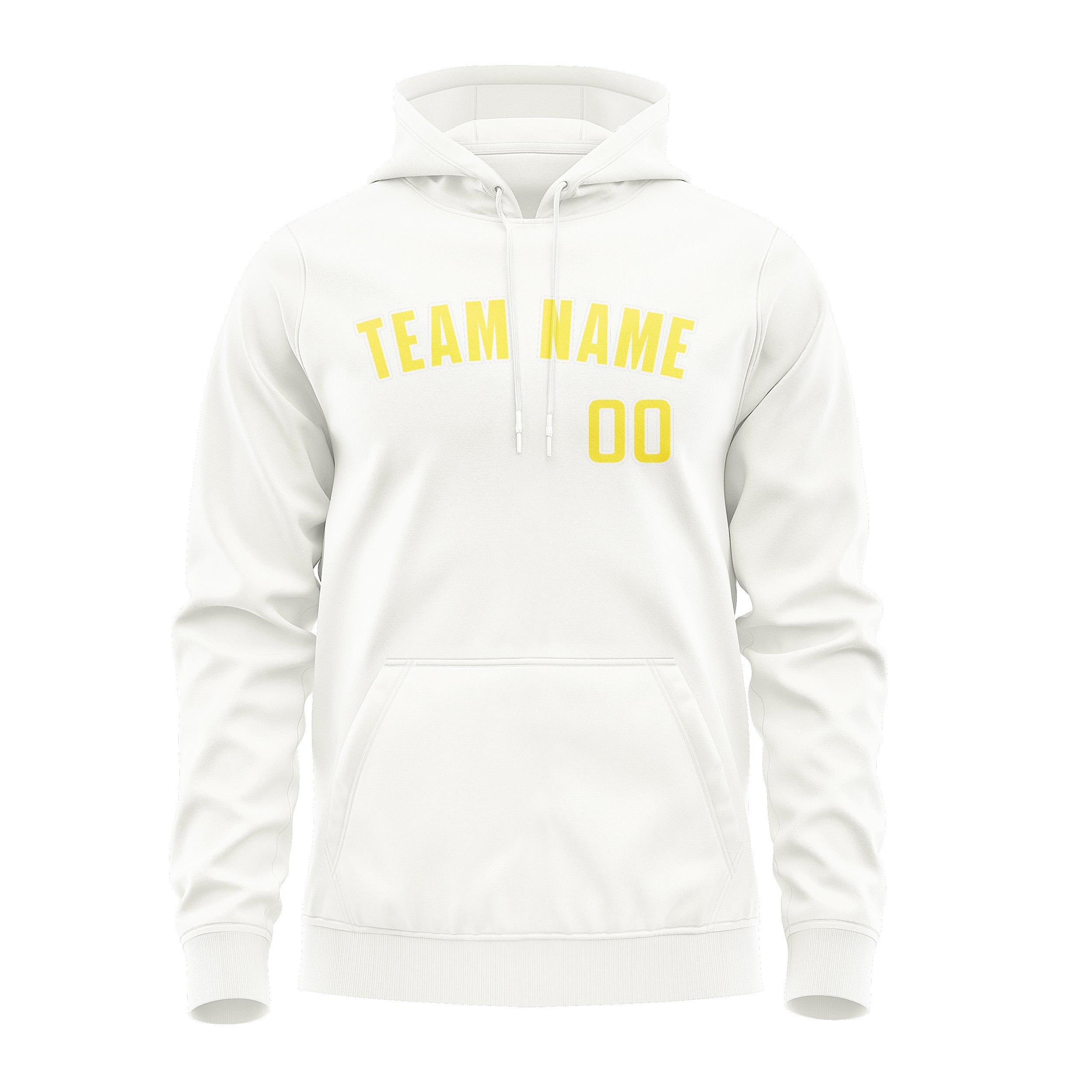 Maßgeschneidertes Weiß Blassgelb Hoodie