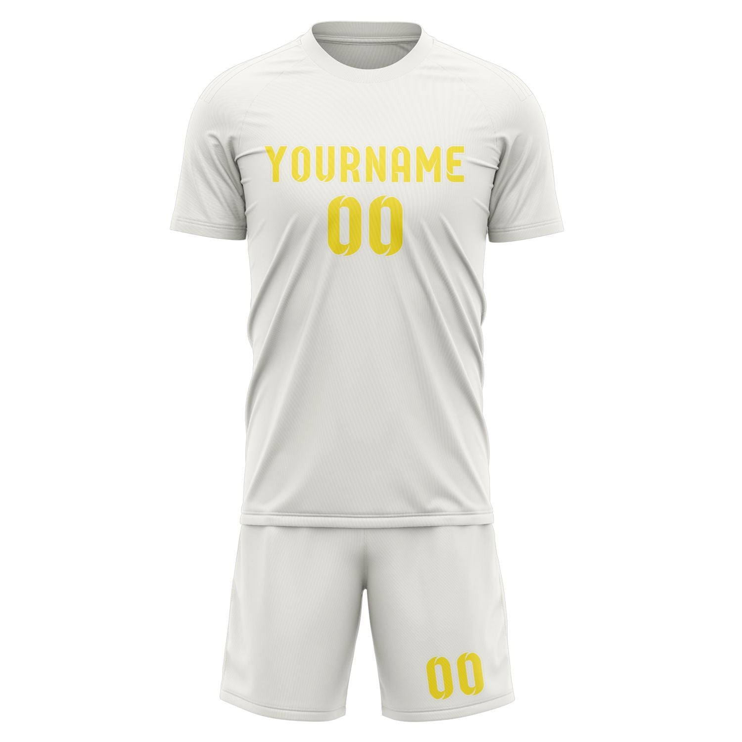 Maßgeschneidertes Professionelles Weiß Blassgelb Fußballtrikot-Set