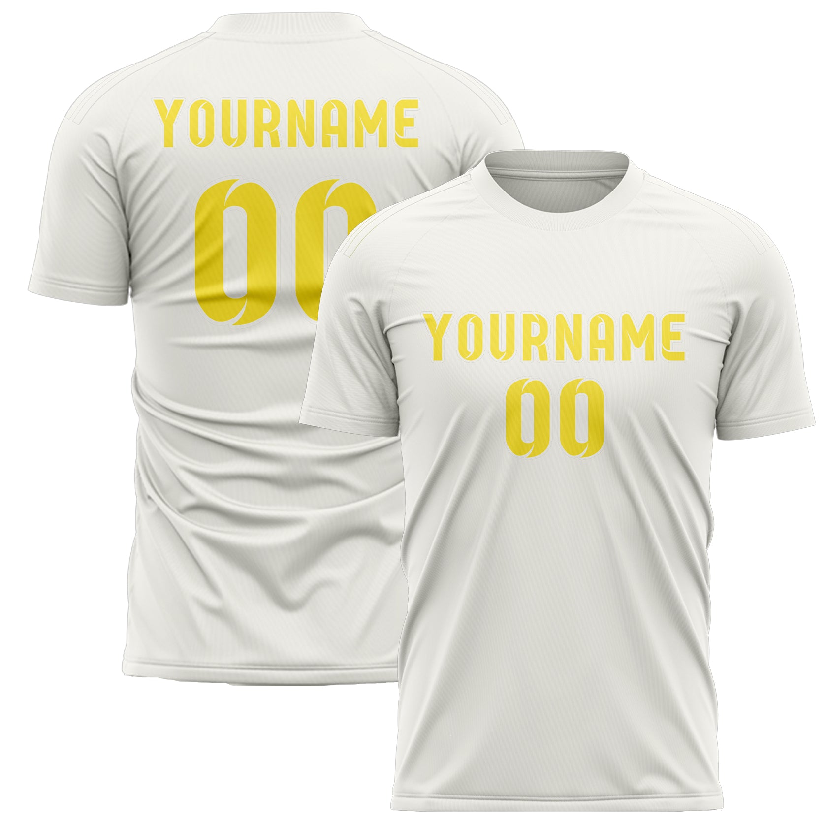 Benutzerdefiniertes Professionelles Weiß Blassgelb Fußballtrikot