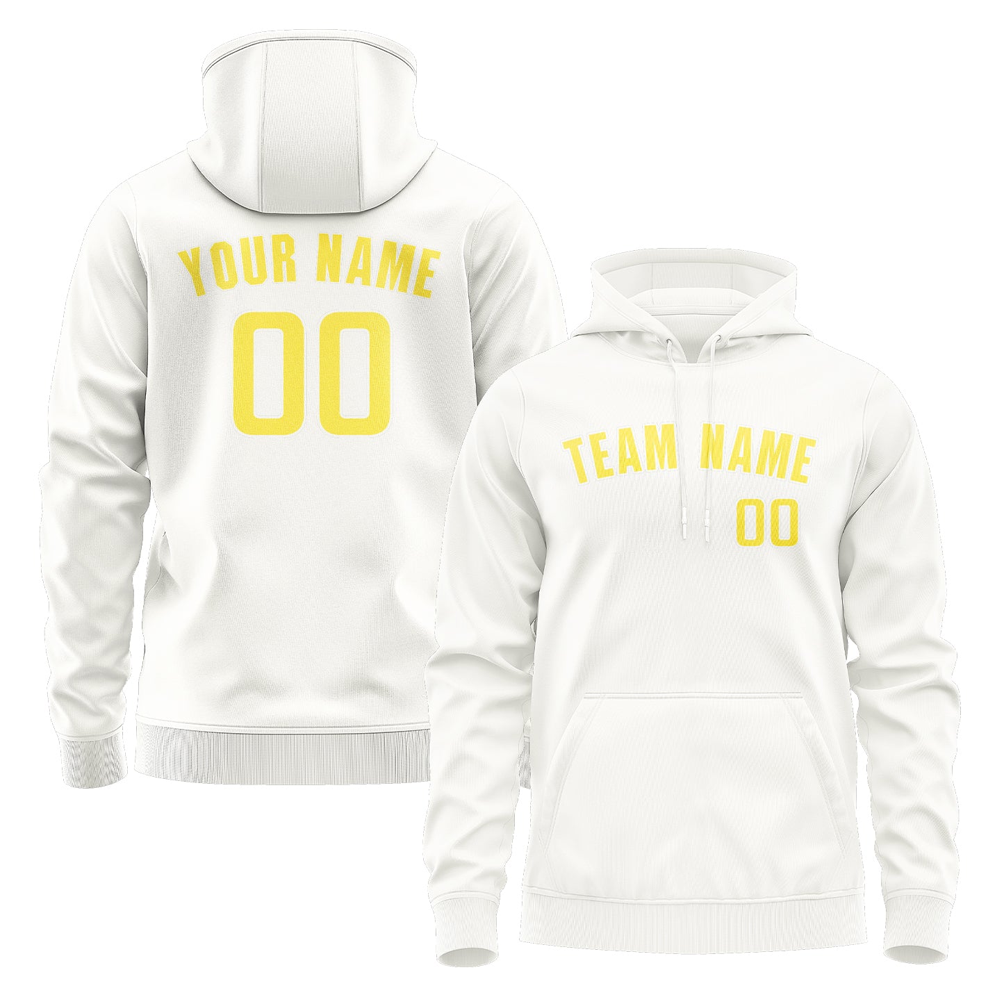 Maßgeschneidertes Weiß Blassgelb Hoodie