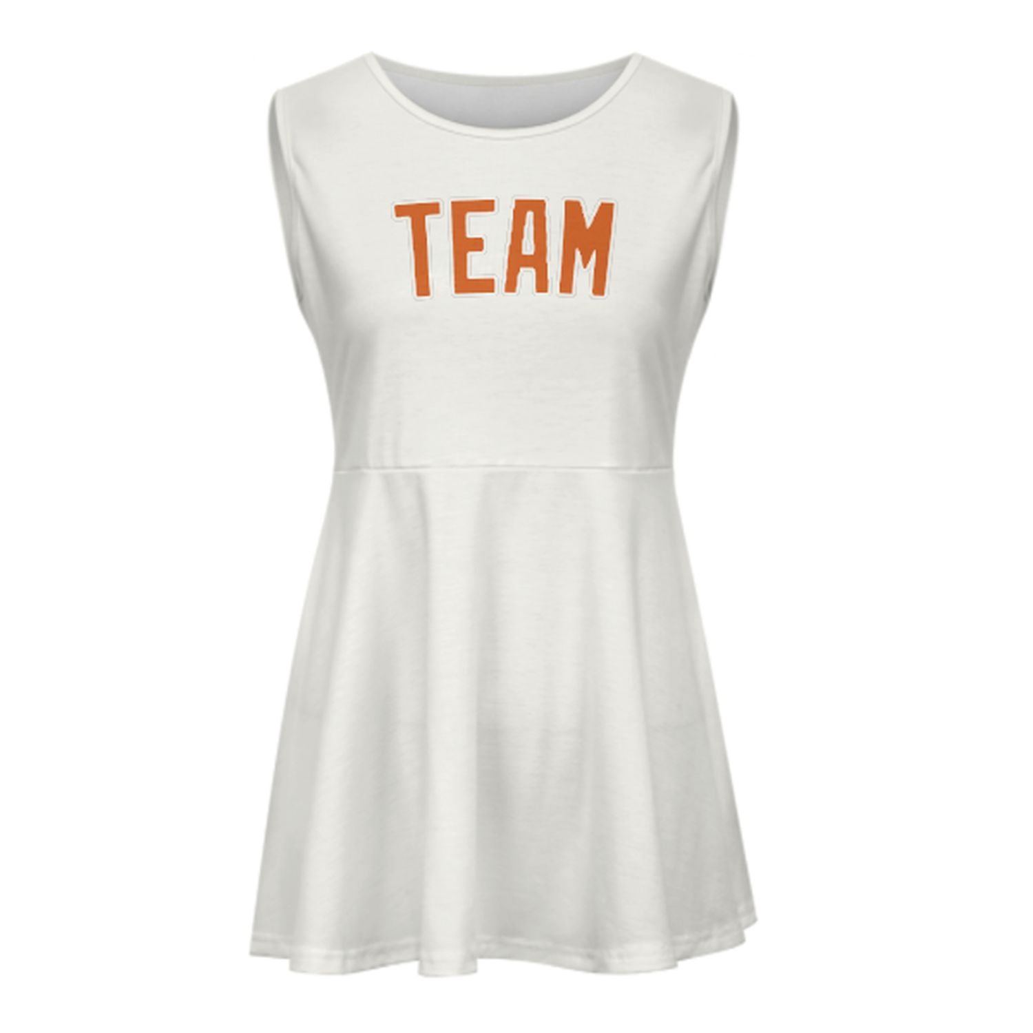 Maßgeschneidertes Weiß Orange Cheerleader-Kleid