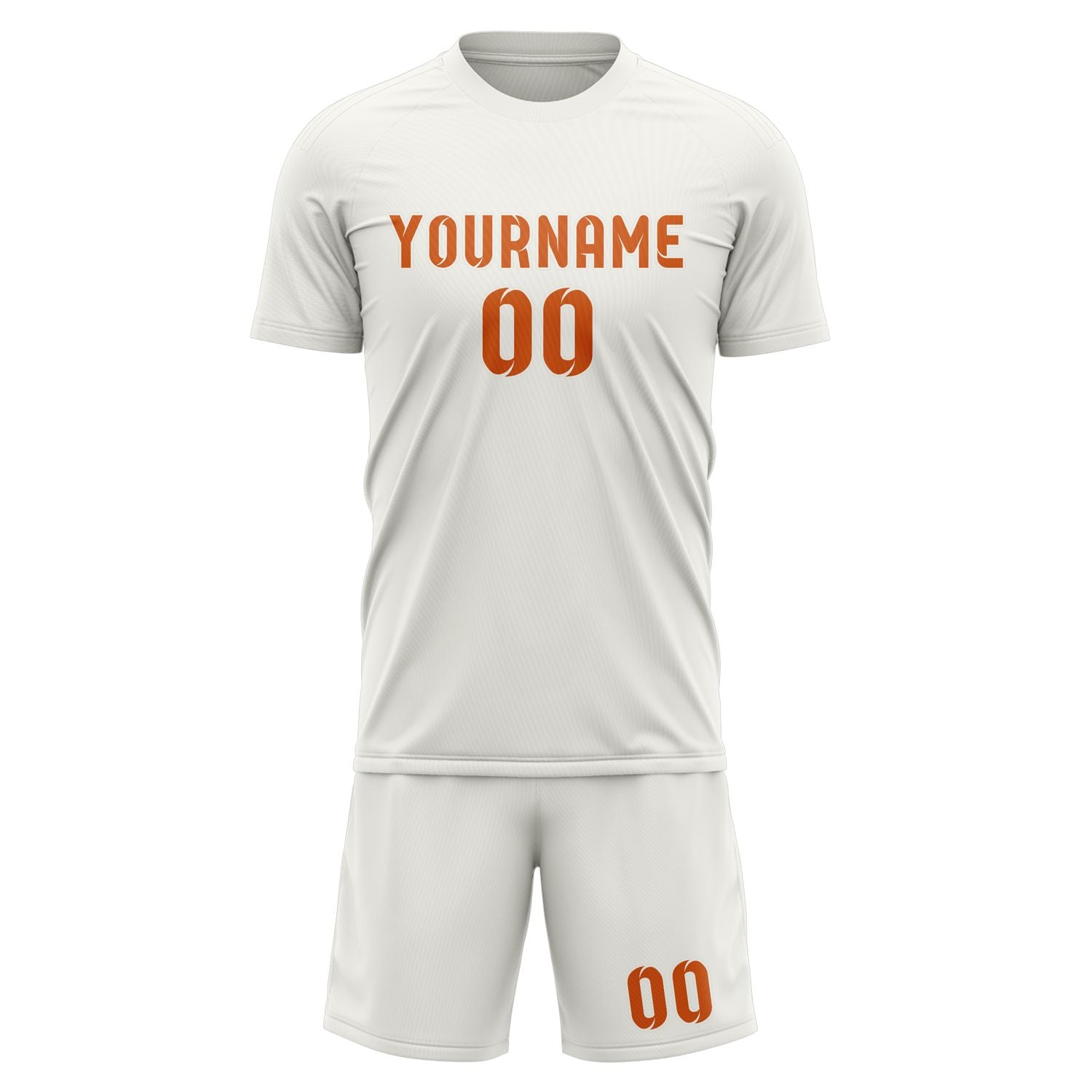 Maßgeschneidertes Professionelles Weiß Orange Fußballtrikot-Set
