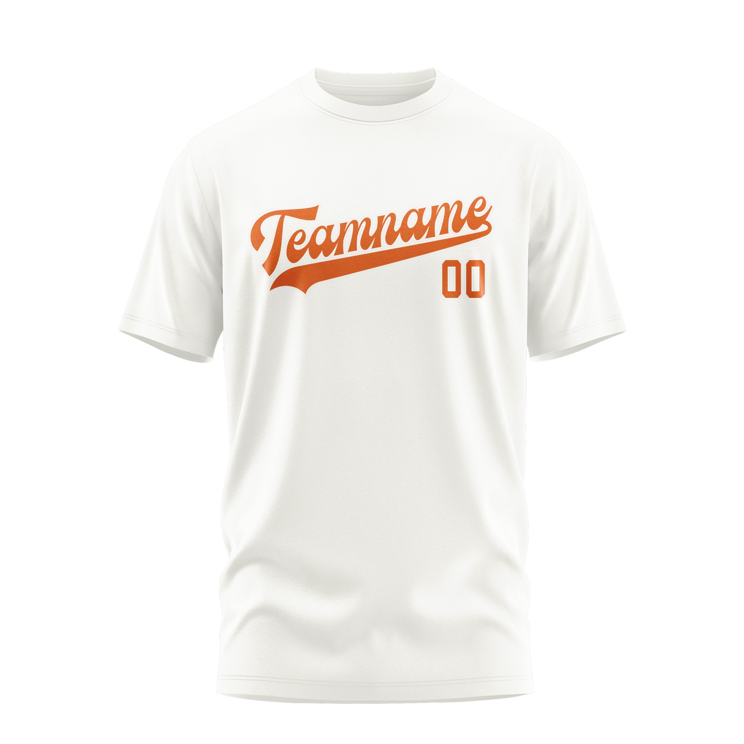 Maßgeschneidertes Weiß Orange T-Shirt