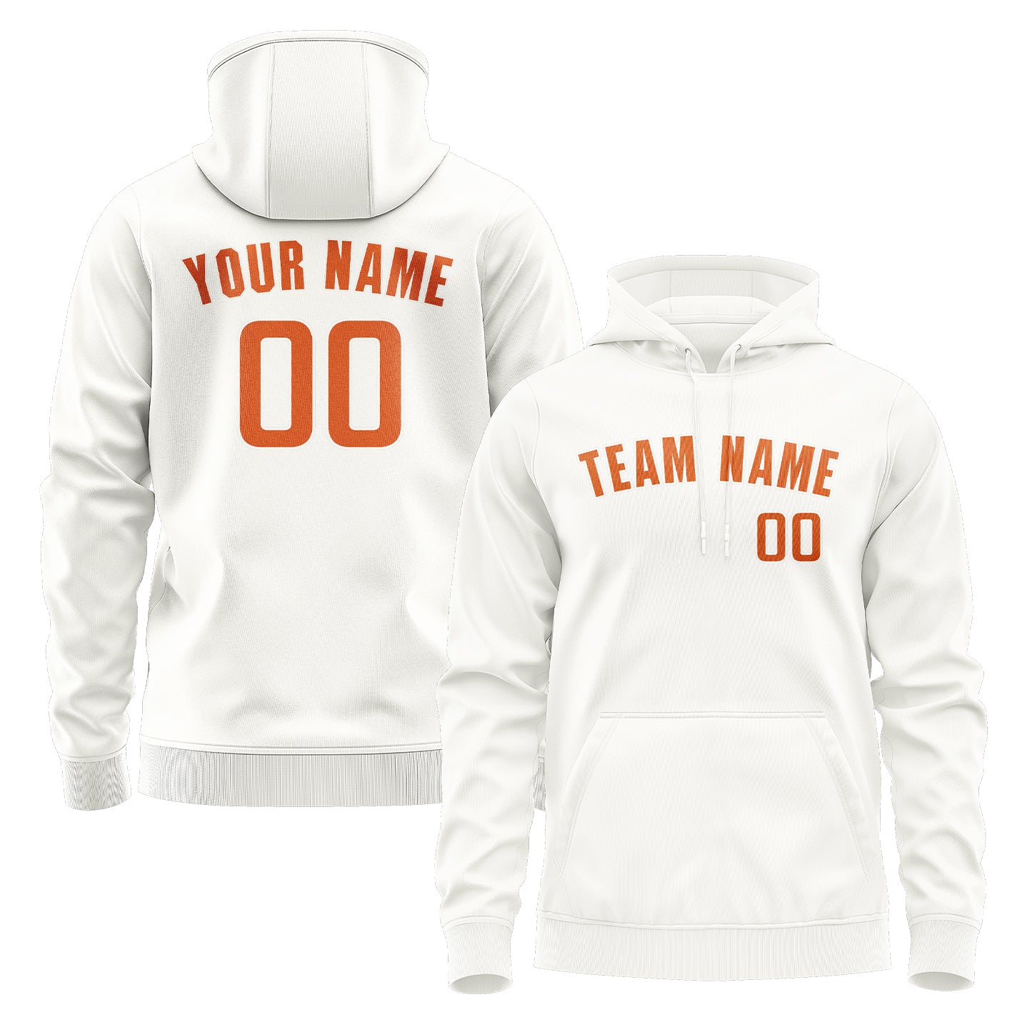 Maßgeschneidertes Weiß Orange Hoodie