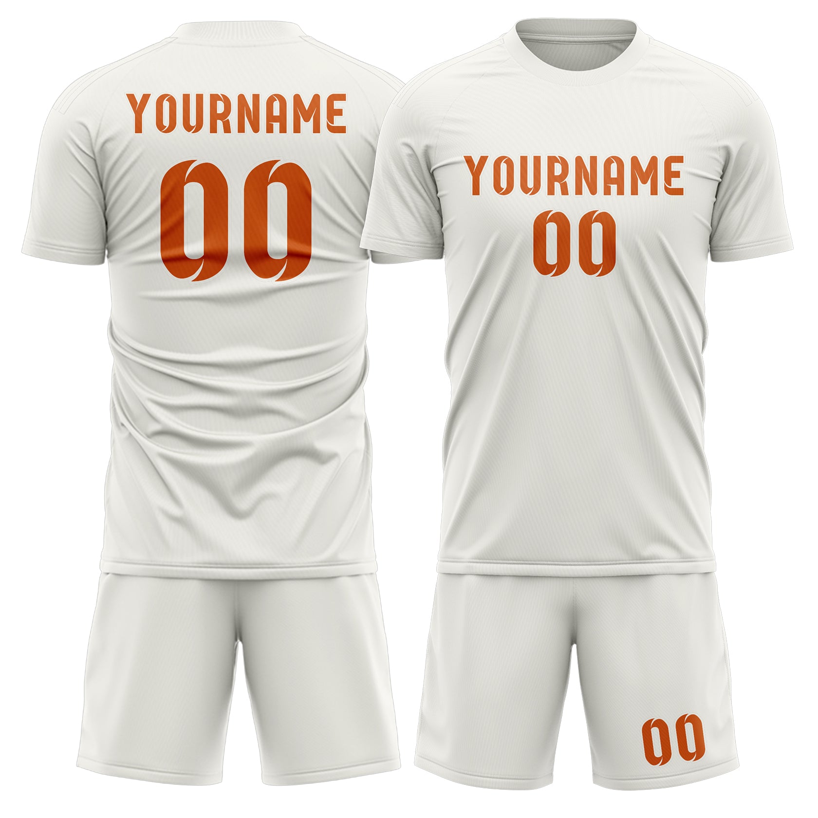 Maßgeschneidertes Professionelles Weiß Orange Fußballtrikot-Set
