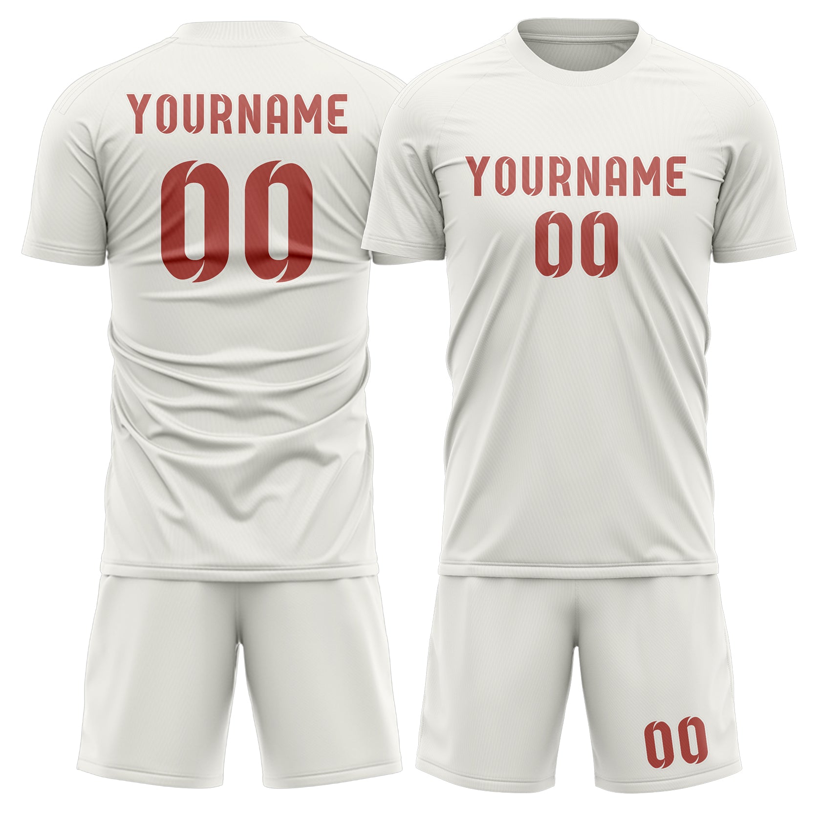 Maßgeschneidertes Professionelles Weiß Kupferrose Fußballtrikot-Set