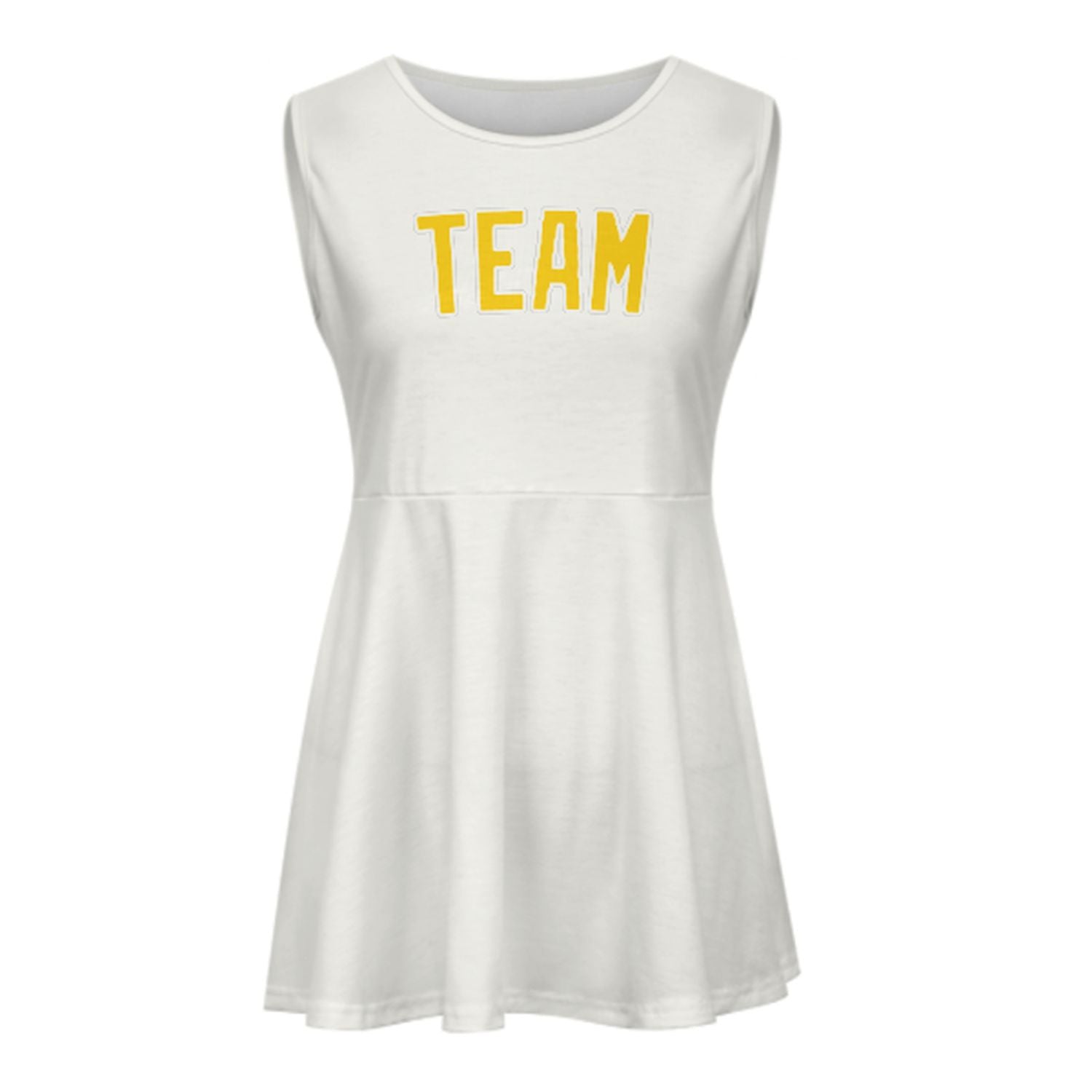Maßgeschneidertes Weiß Gold Cheerleader-Kleid