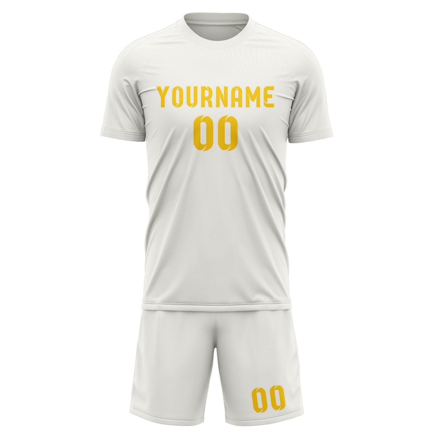 Maßgeschneidertes Professionelles Weiß Gold Fußballtrikot-Set