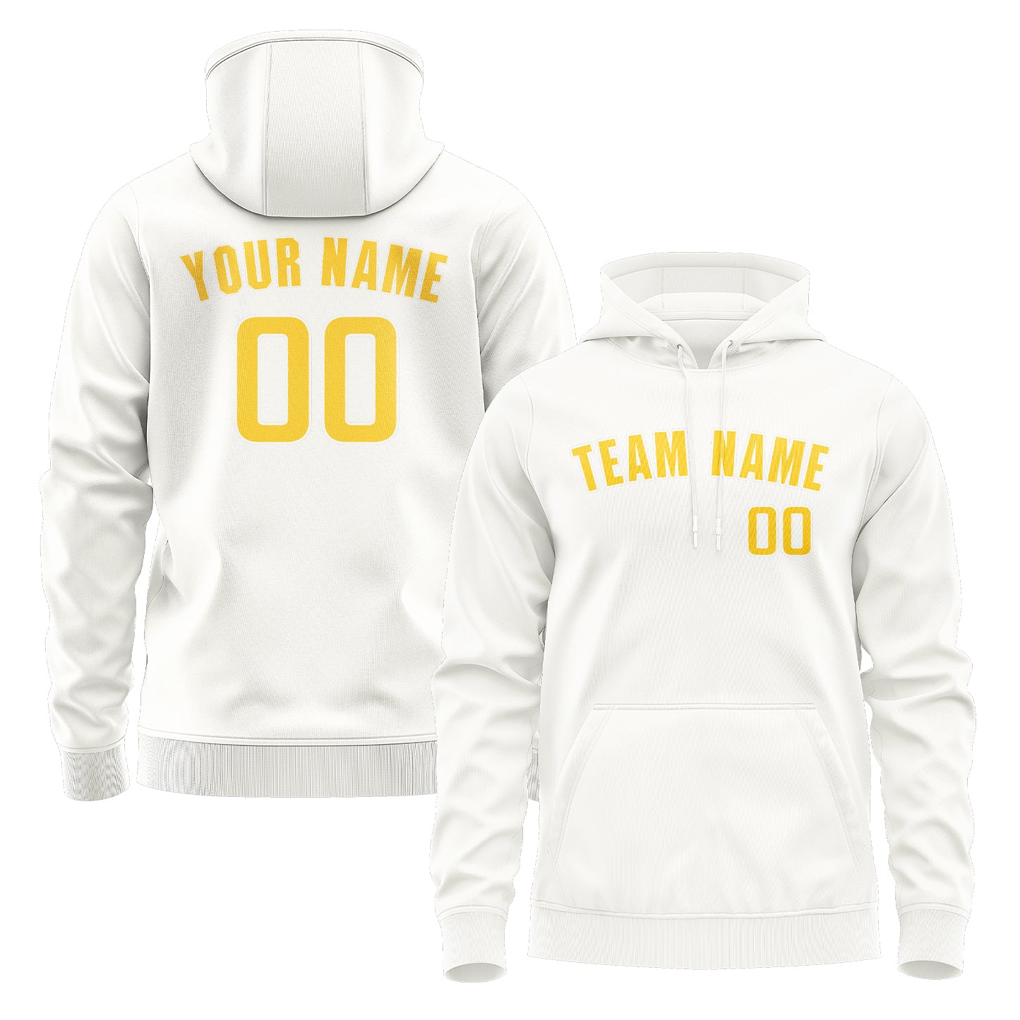 Maßgeschneidertes Weiß Gold Hoodie