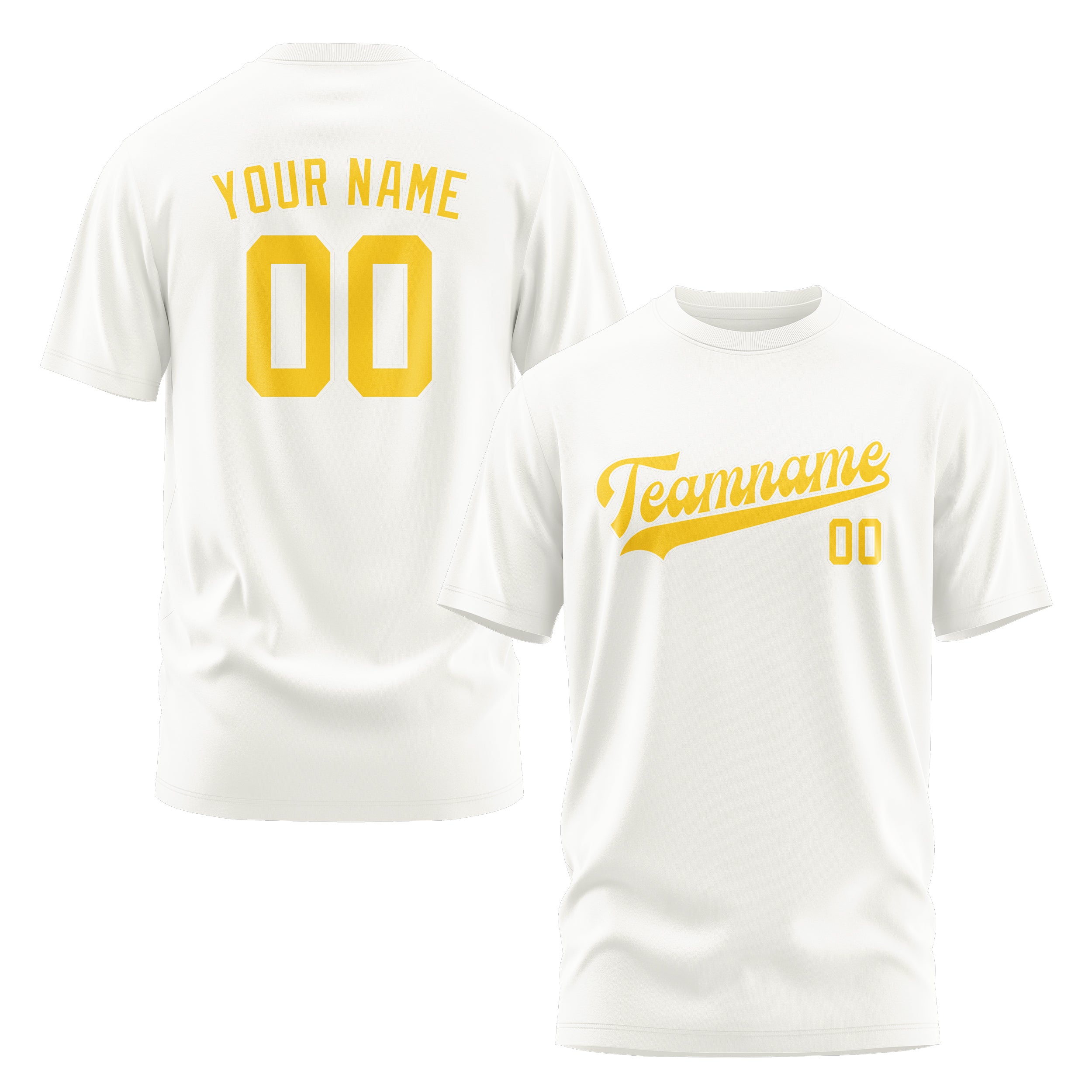 Maßgeschneidertes Weiß Gold T-Shirt
