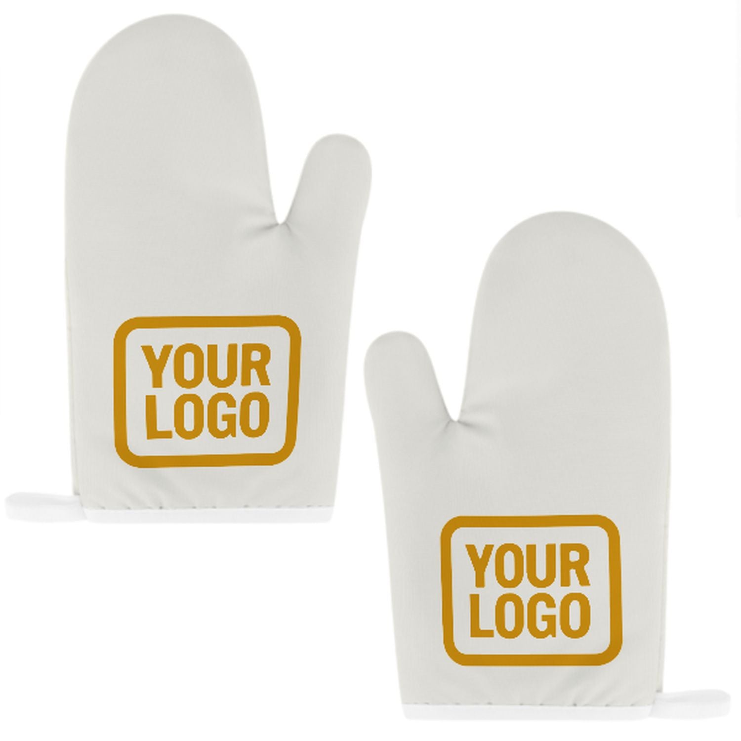 Maßgeschneidertes Weiß  Gelb Topfhandschuh Set – 2-teilig