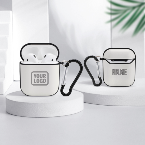Maßgeschneidertes Weiß Grau AirPods-Hülle