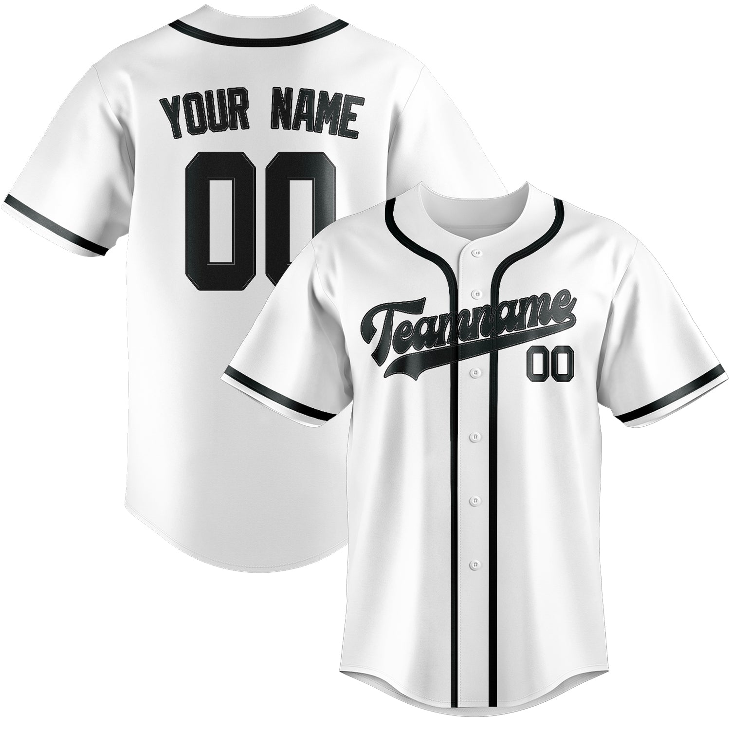 Maglia da baseball professionale personalizzata bianca grigio scuro