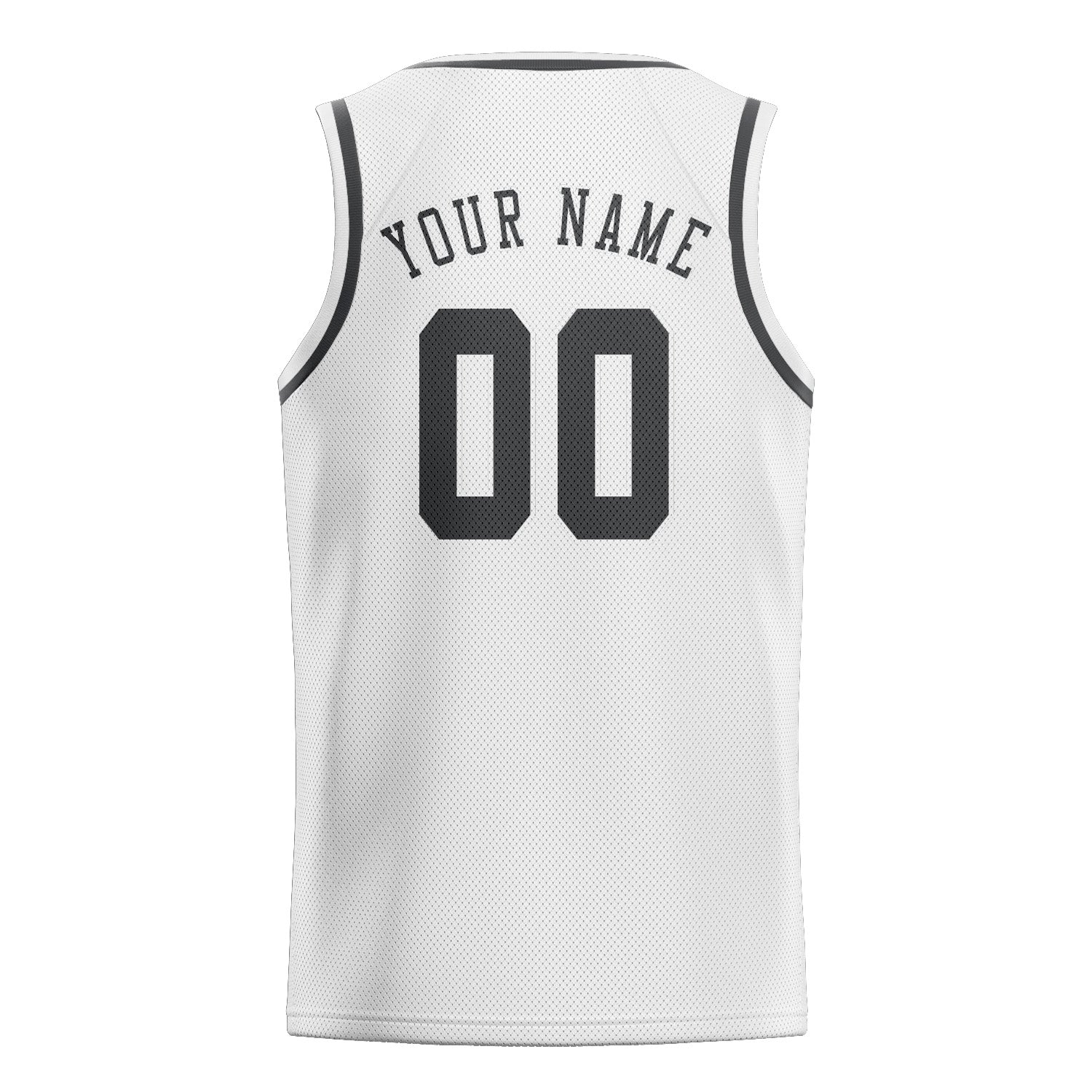 Benutzerdefiniertes Professionelles Weiß Dunkelgrau Basketballtrikot