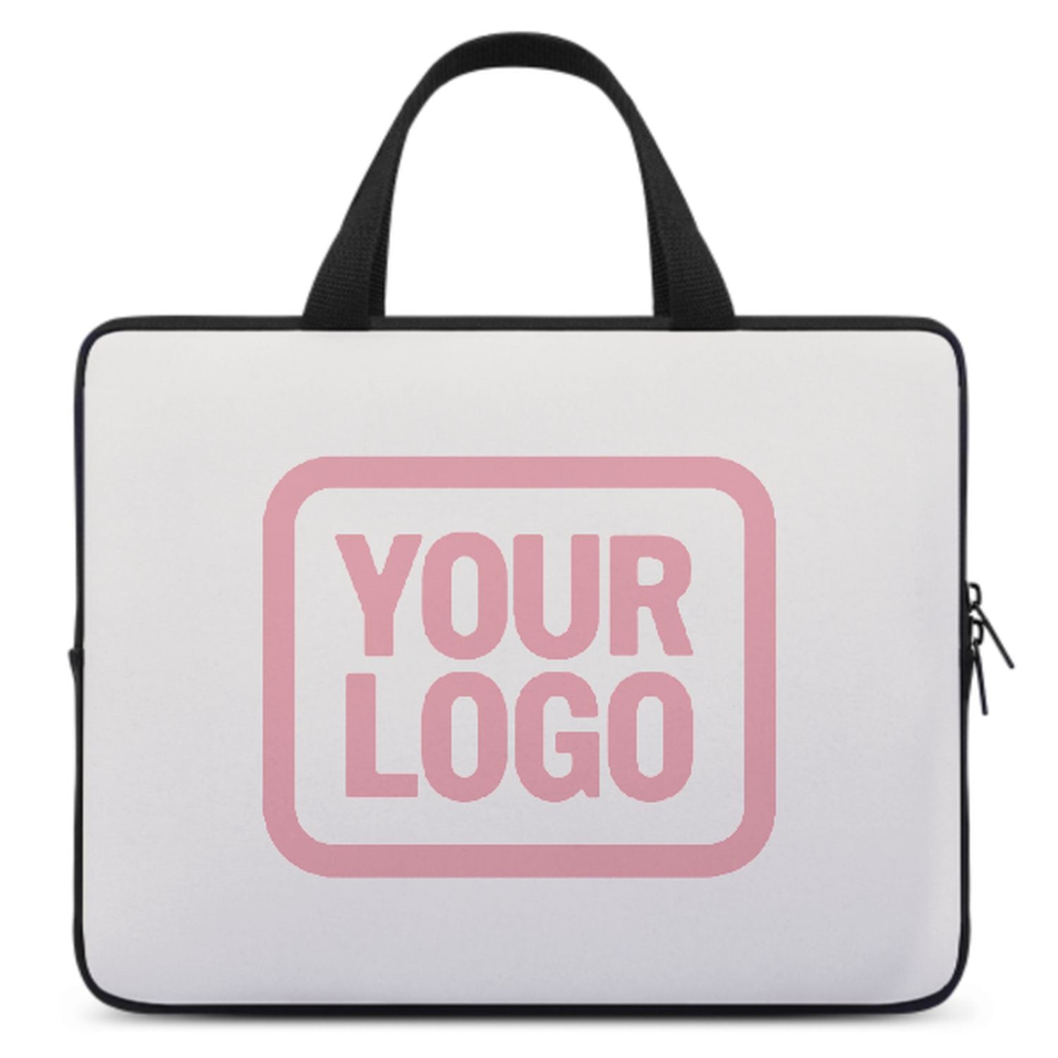 Maßgeschneidertes Weiß Light Pink Laptop Tasche