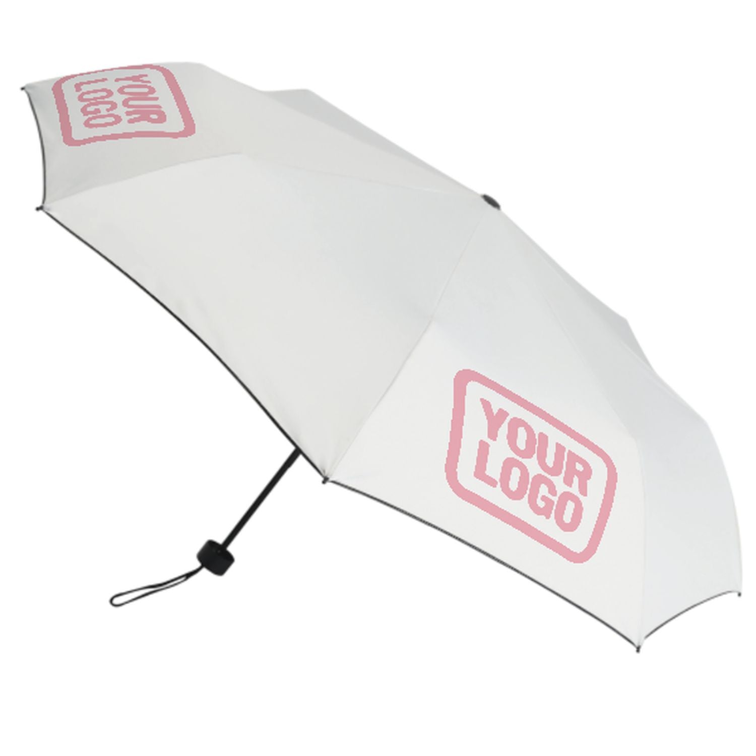 Maßgeschneidertes Weiß Rosa Automatik-Regenschirm