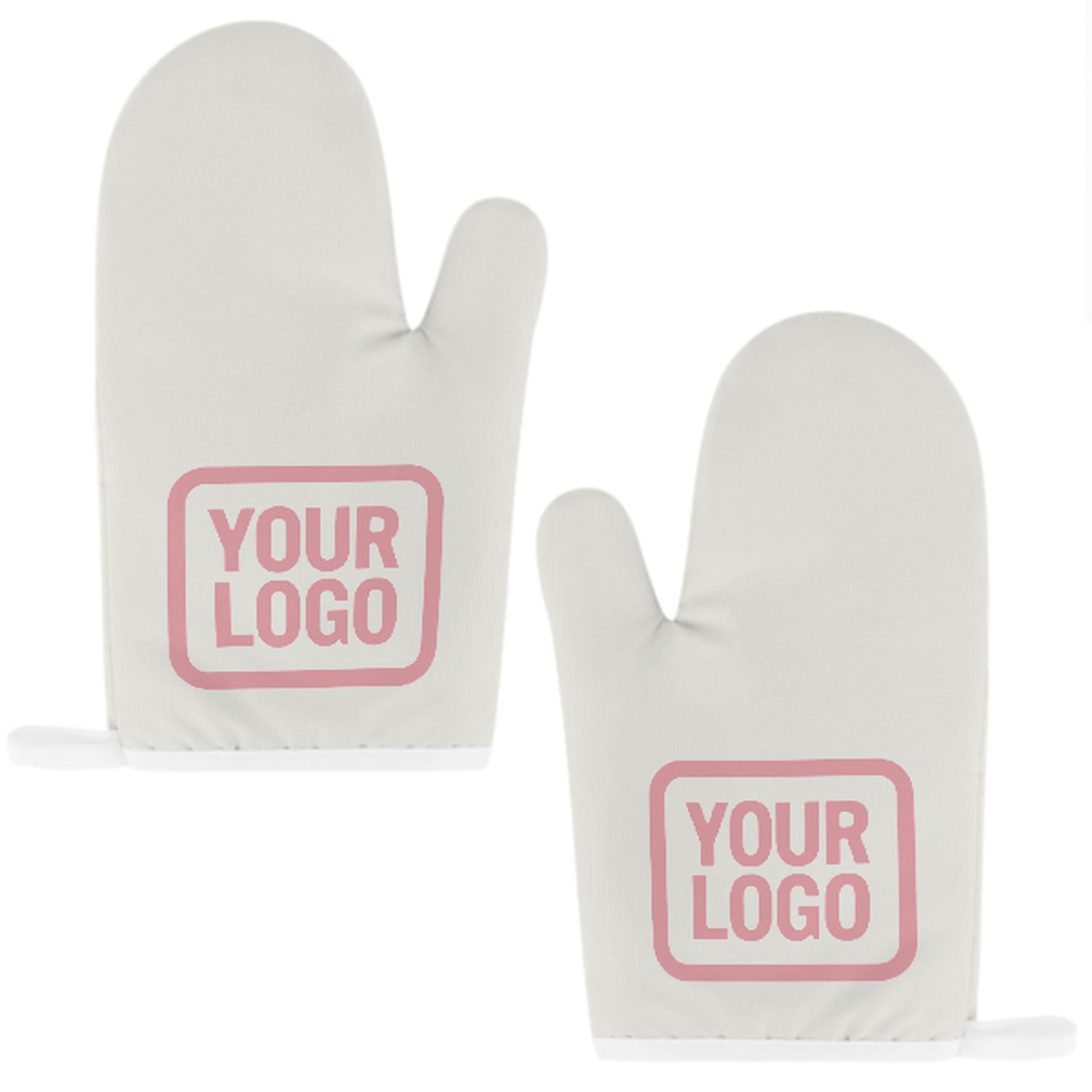 Maßgeschneidertes Weiß  Rosa Topfhandschuh Set – 2-teilig