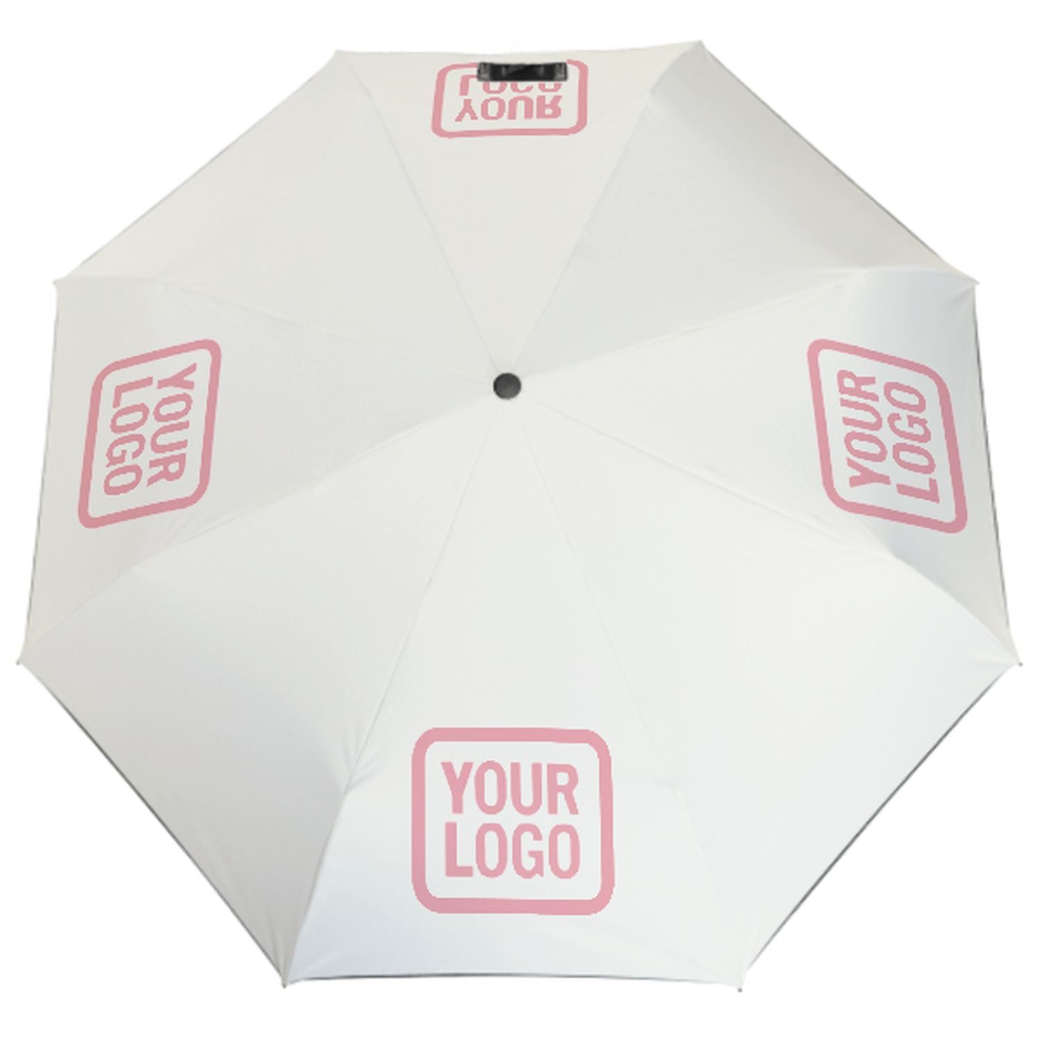 Maßgeschneidertes Weiß Rosa Automatik-Regenschirm