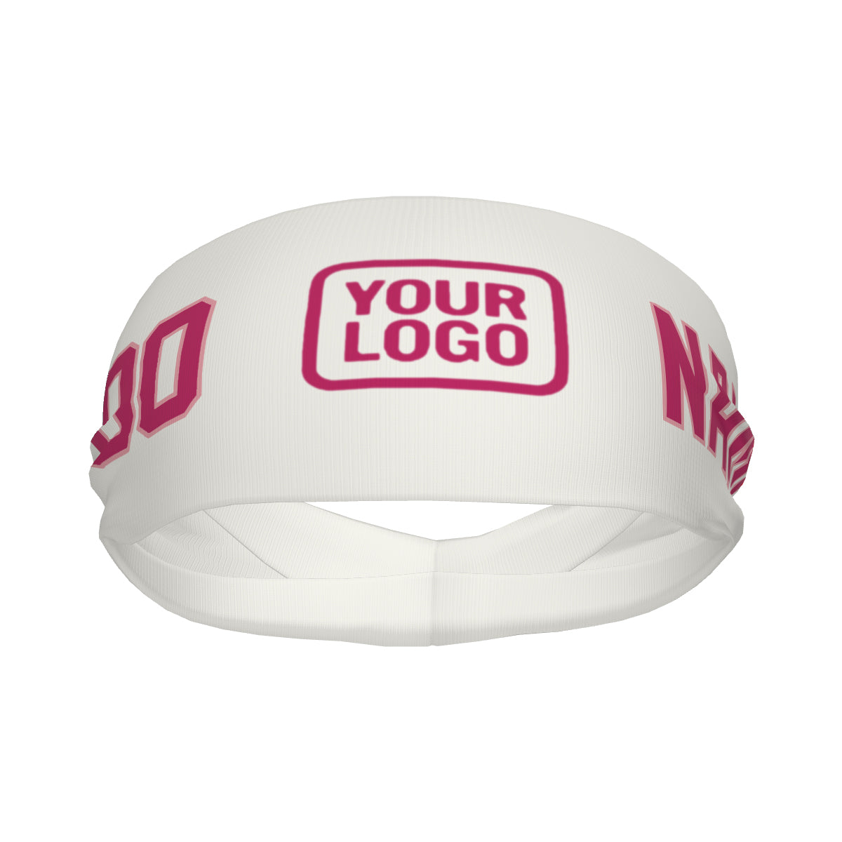 Maßgeschneidertes Weiß Rosarot Sport Stirnband