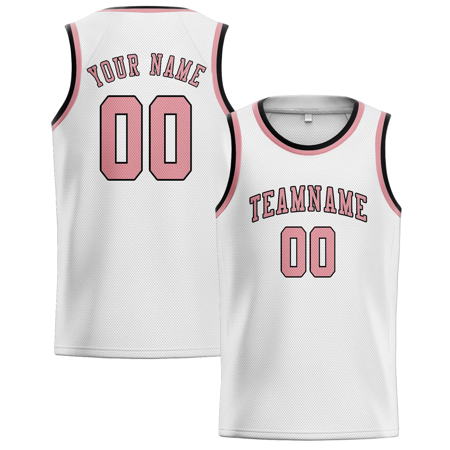 Benutzerdefiniertes Professionelles Weiß Rosa Basketballtrikot