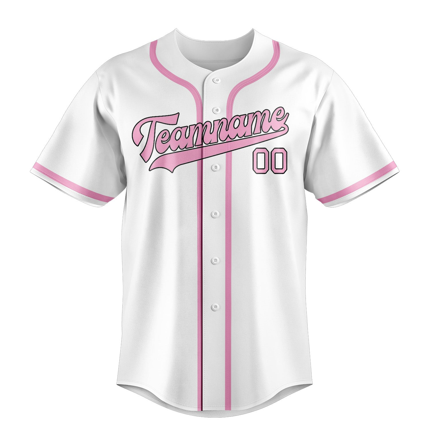 Maglia da baseball professionale bianca e rosa personalizzata