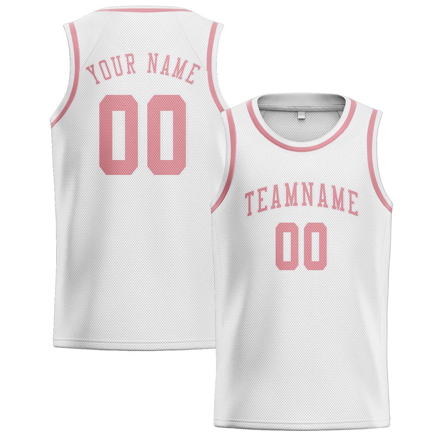 Benutzerdefiniertes Professionelles Weiß Rosa Basketballtrikot