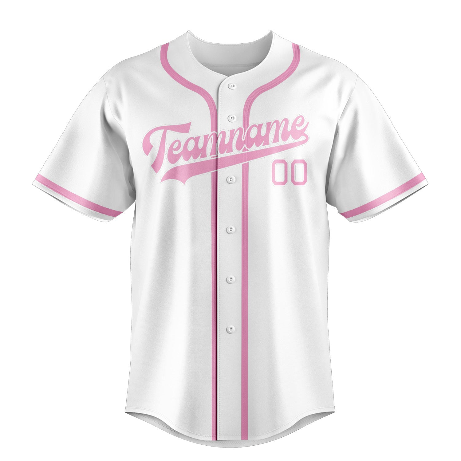 Maglia da baseball professionale bianca e rosa personalizzata
