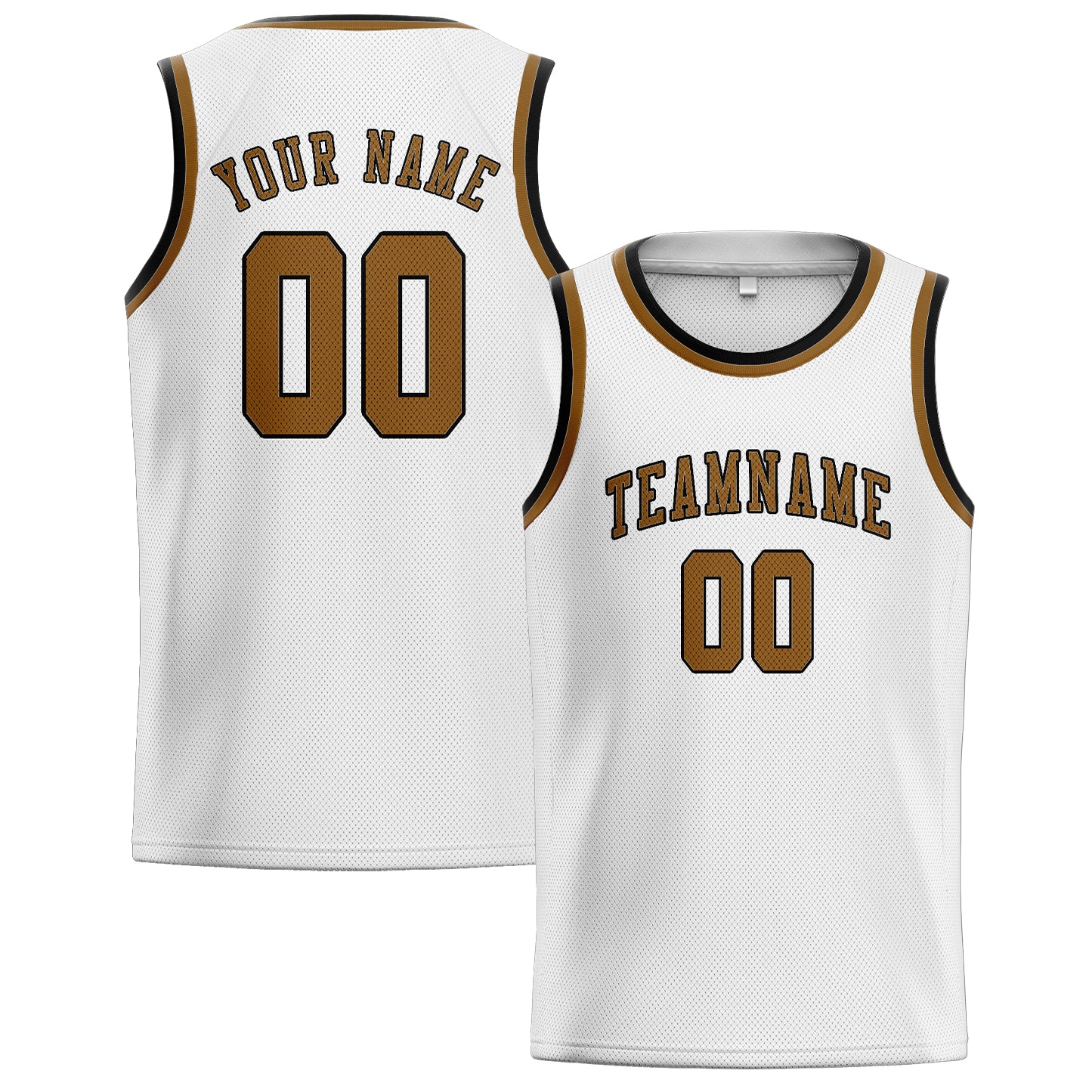 Benutzerdefiniertes Professionelles Weiß Khaki Basketballtrikot
