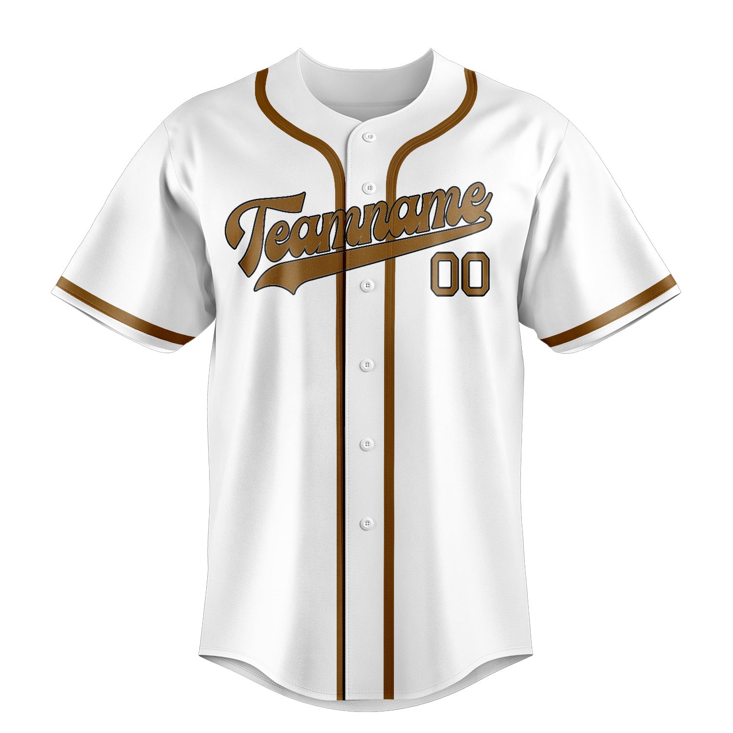 Maglia da baseball bianca e cachi professionale personalizzata