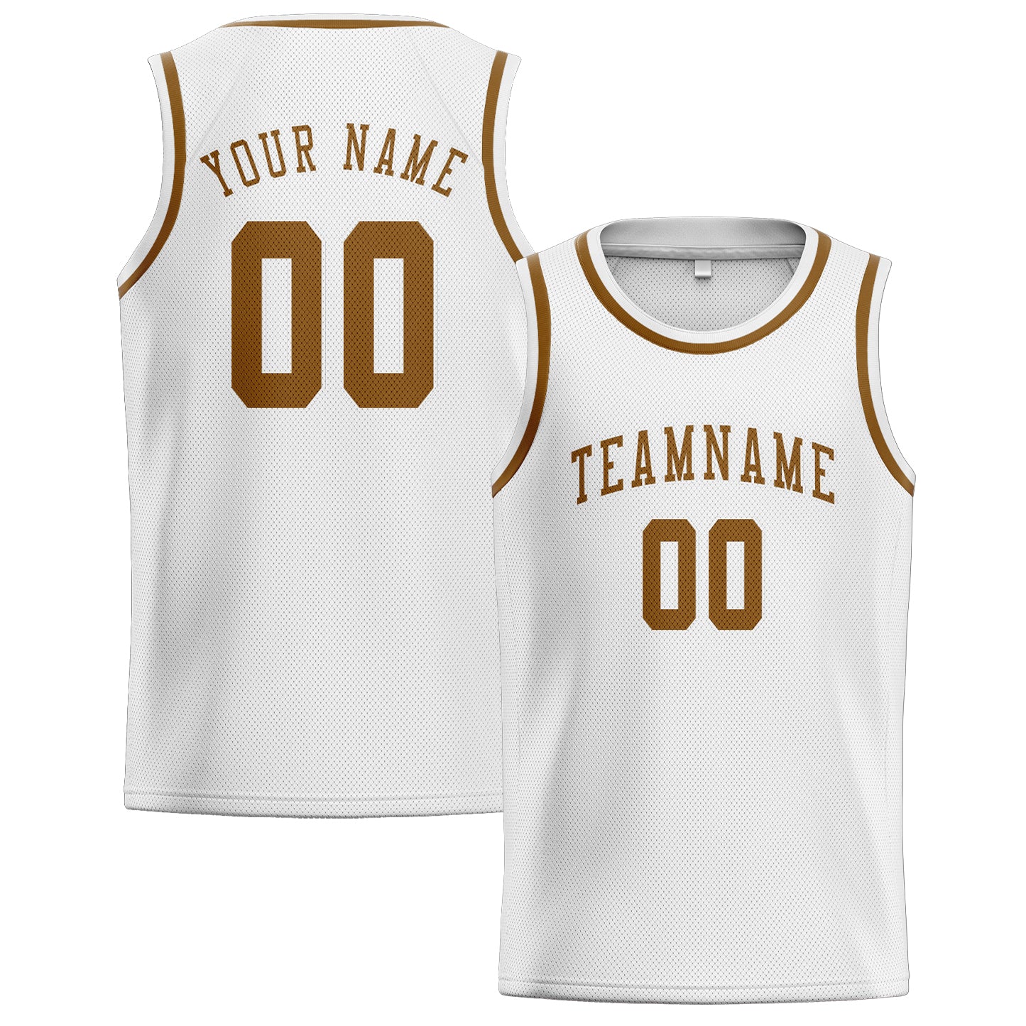 Benutzerdefiniertes Professionelles Weiß Khaki Basketballtrikot