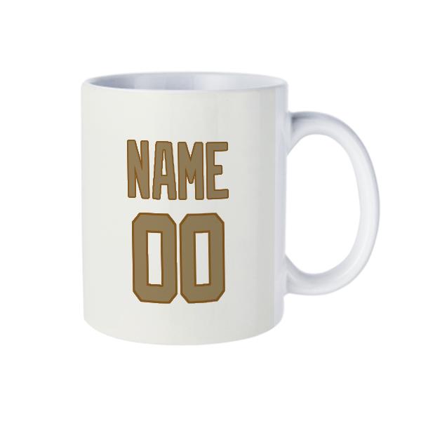 Maßgeschneidertes Weiß Hellkhaki Becher