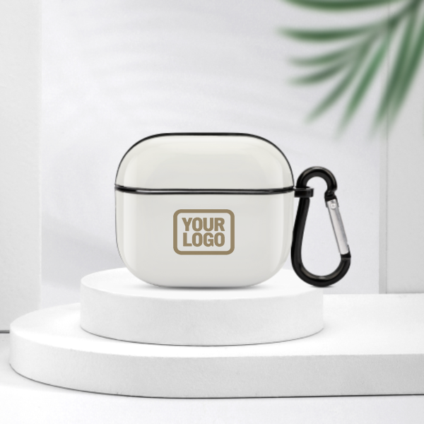 Maßgeschneidertes Weiß Hellkhaki AirPods-Hülle (3. Generation)