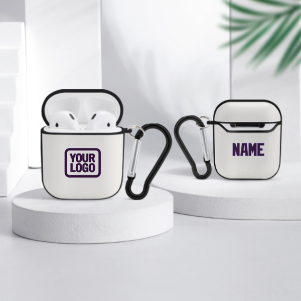 Maßgeschneidertes Weiß Lila AirPods-Hülle
