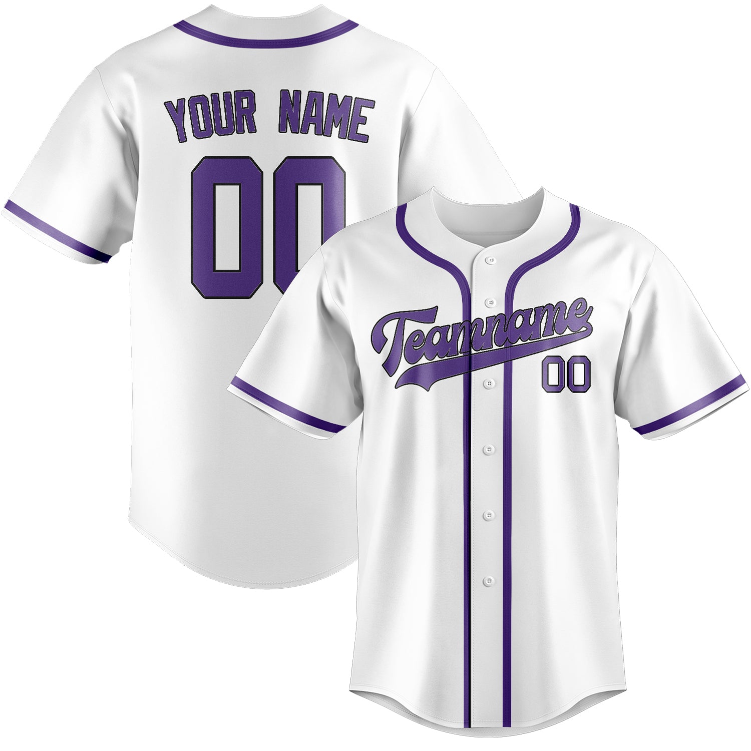 Maglia da baseball personalizzata professionale bianca lavanda