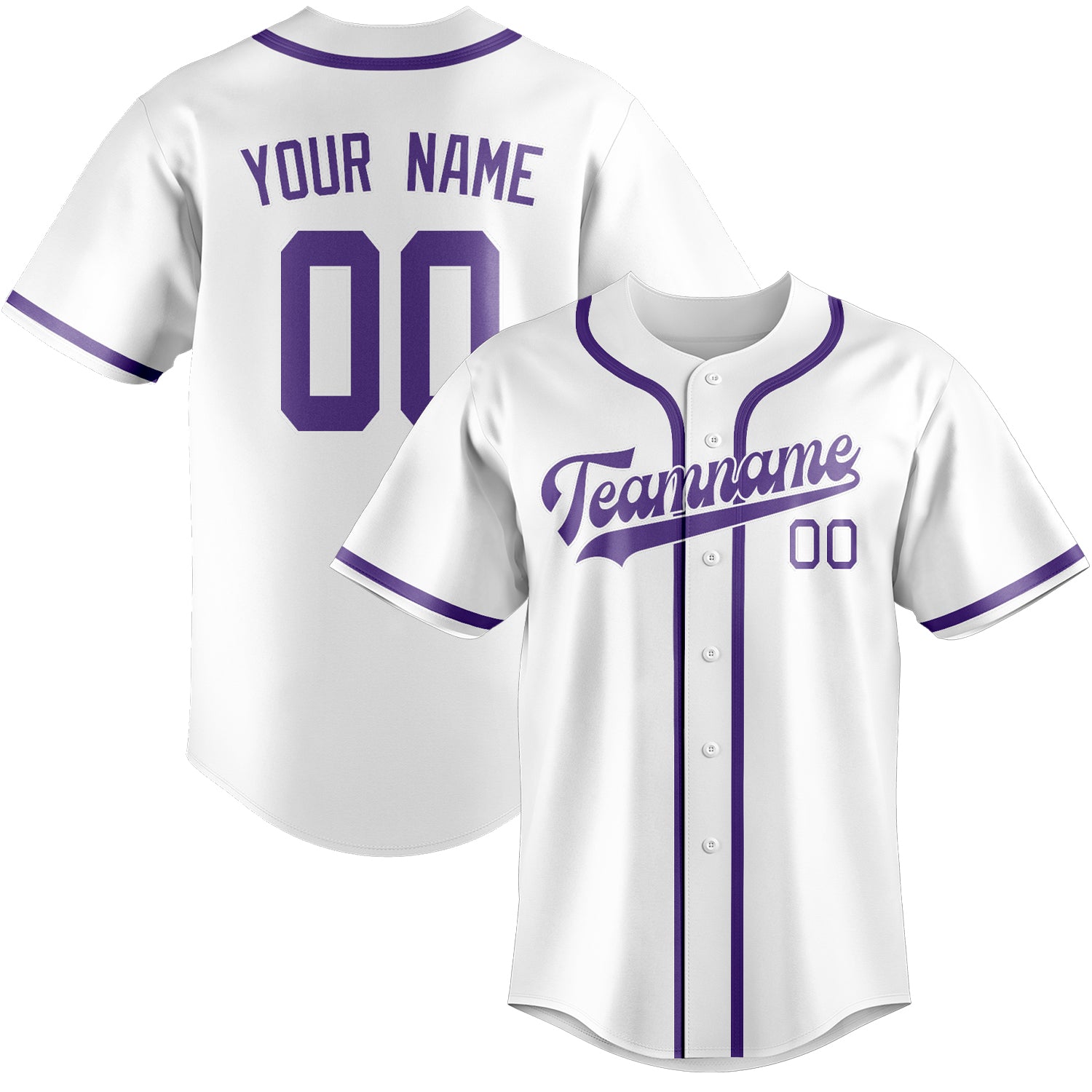 Maglia da baseball personalizzata professionale bianca lavanda