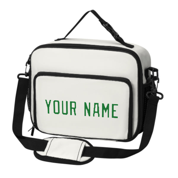 Maßgeschneidertes Weiß Emerald Green Lunch-Tasche