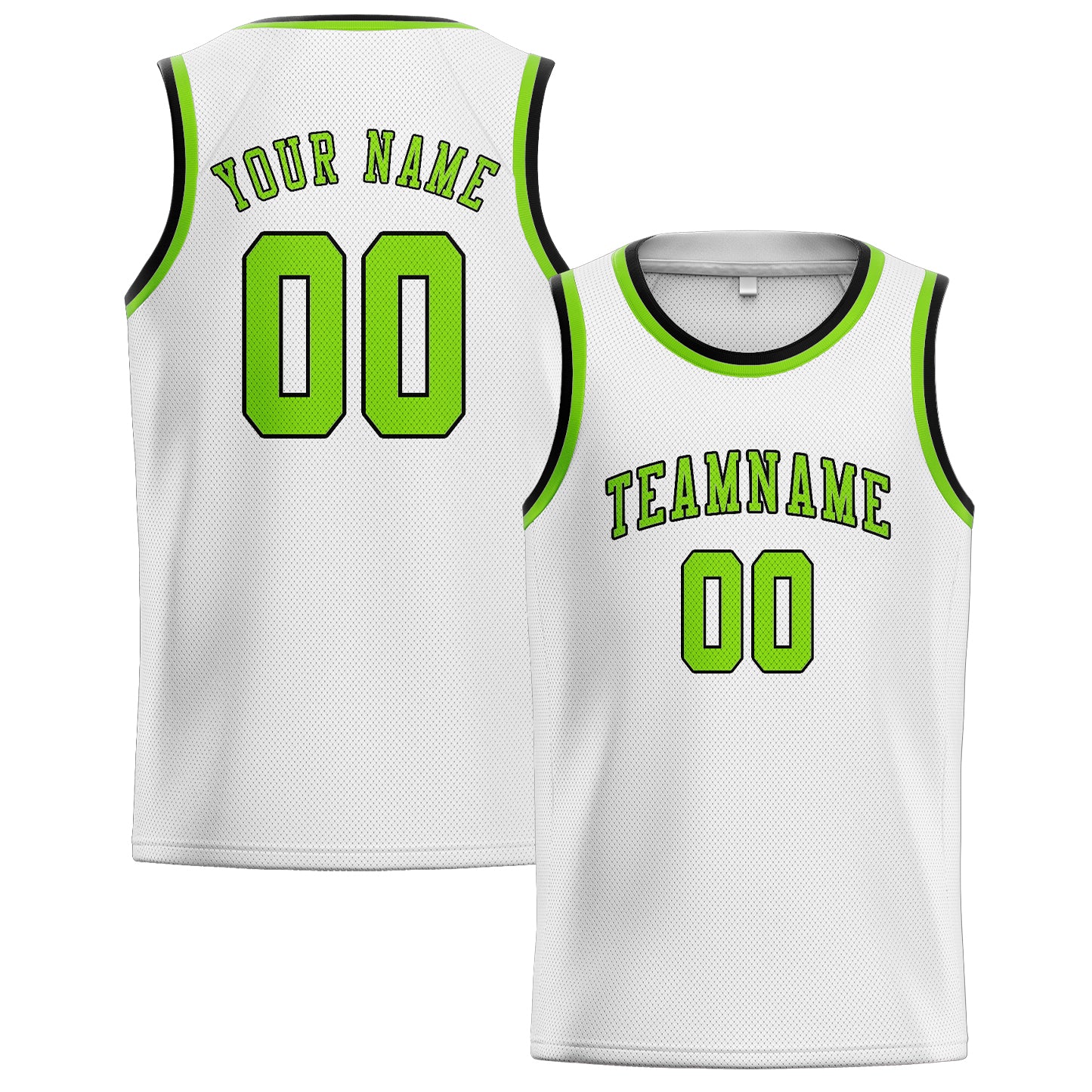 Benutzerdefiniertes Professionelles Weiß Smaragdgrün Basketballtrikot