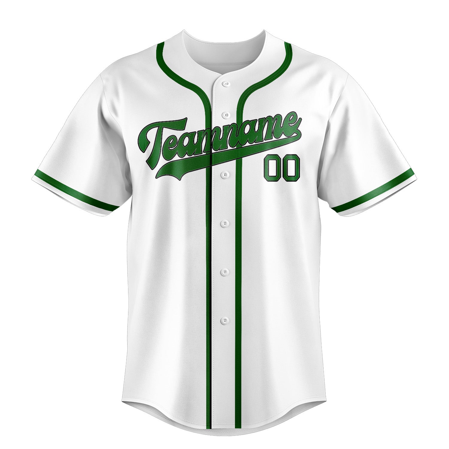 Maglia da baseball professionale personalizzata bianca verde smeraldo