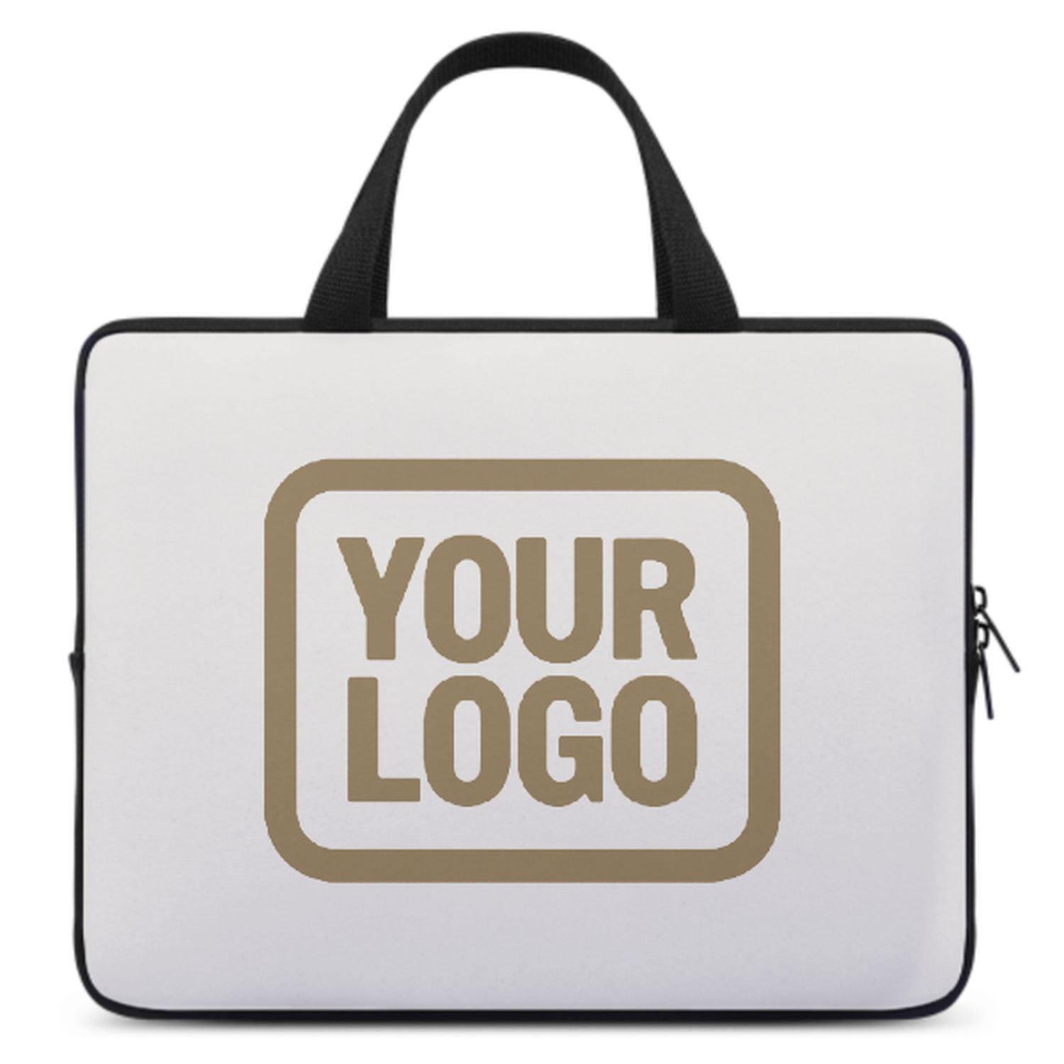 Maßgeschneidertes Weiß Light Khaki Laptop Tasche