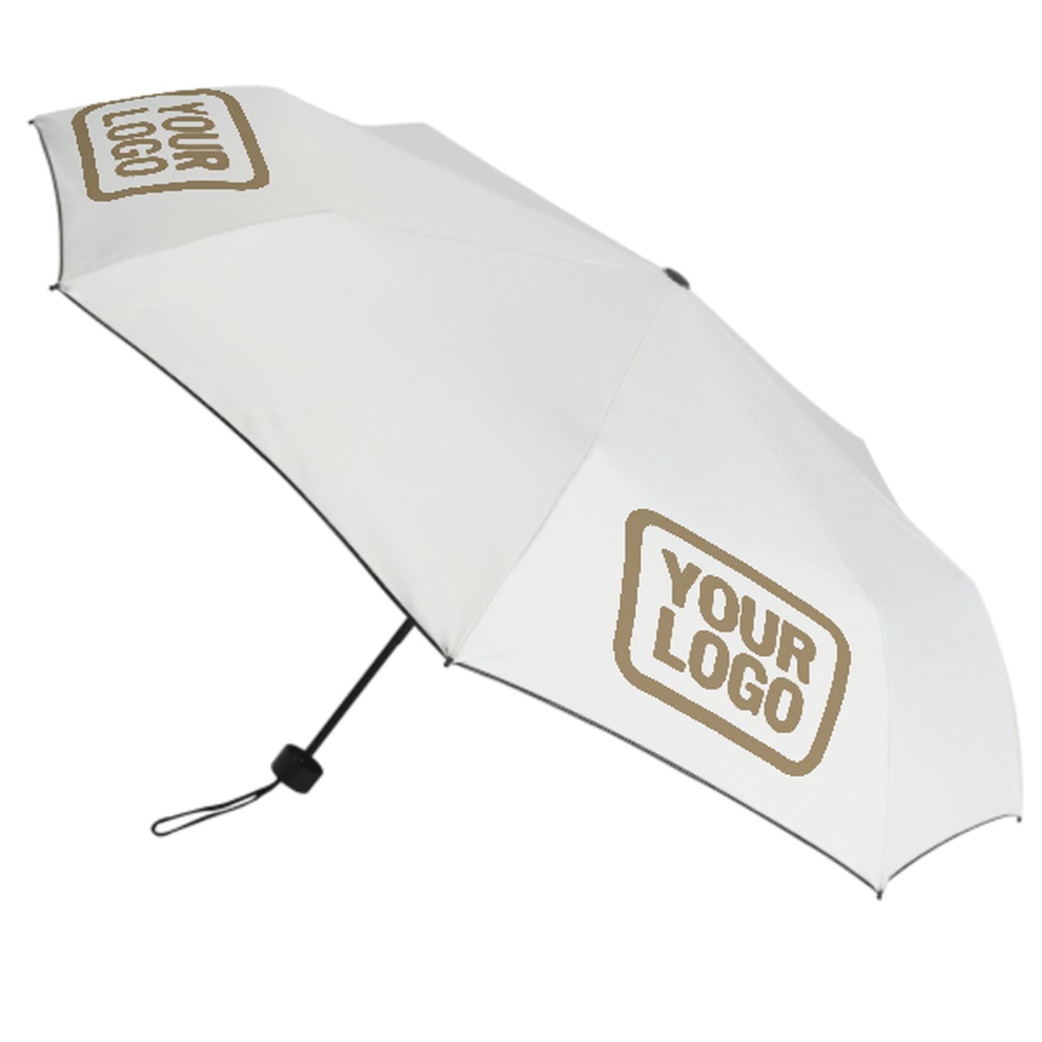Maßgeschneidertes Weiß Hellkhaki Automatik-Regenschirm