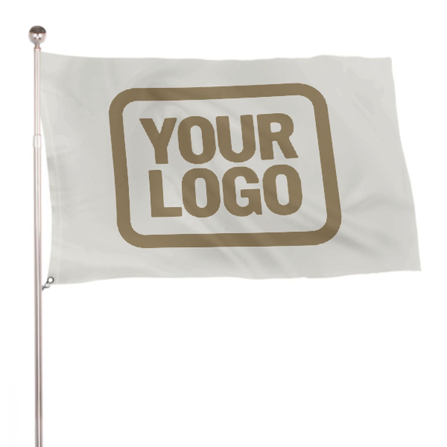 Maßgeschneidertes Weiß Hellkhaki Flagge