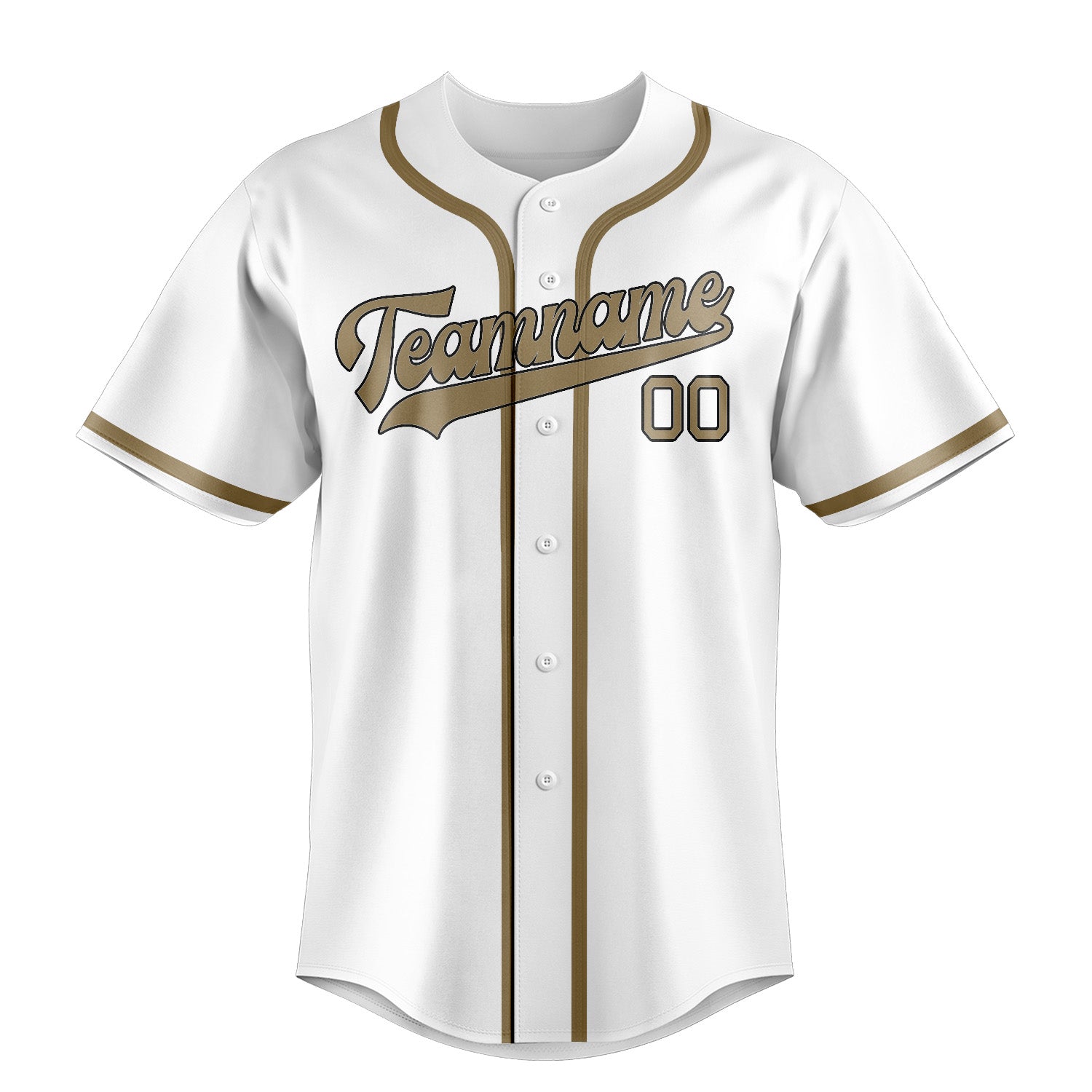 Maglia da baseball personalizzata professionale bianca e cachi chiaro