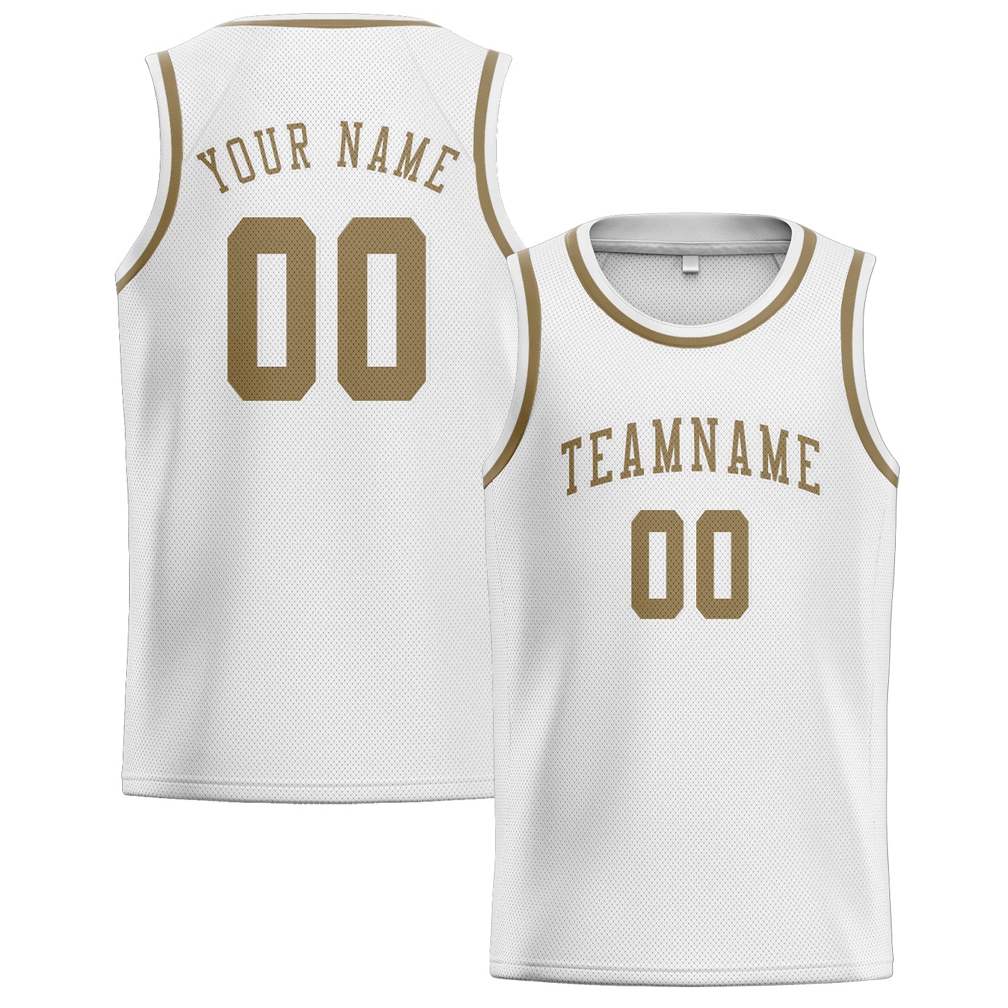 Benutzerdefiniertes Professionelles Weiß Hellkhaki Basketballtrikot