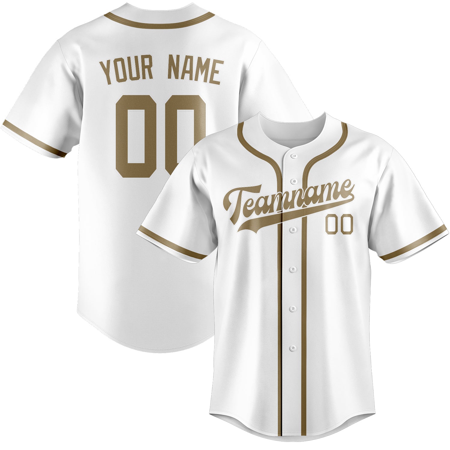 Maglia da baseball personalizzata professionale bianca e cachi chiaro