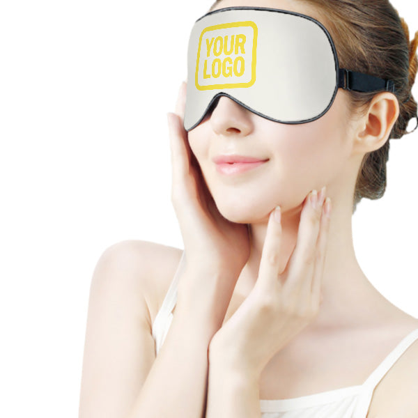 Maßgeschneidertes Weiß Blassgelb Schlafmaske